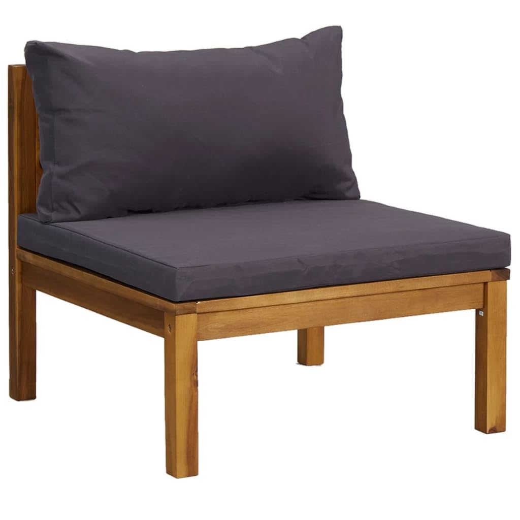 vidaXL 2-Piece Patio Sofa Set with Cushions & Tea Table - Outdoor Sectional Modular Furniture for Garden, Deck, Backyard - Rustic Solid Acacia Wood Sofa Set for Relaxing, Entertaining & Outdoor Lounging