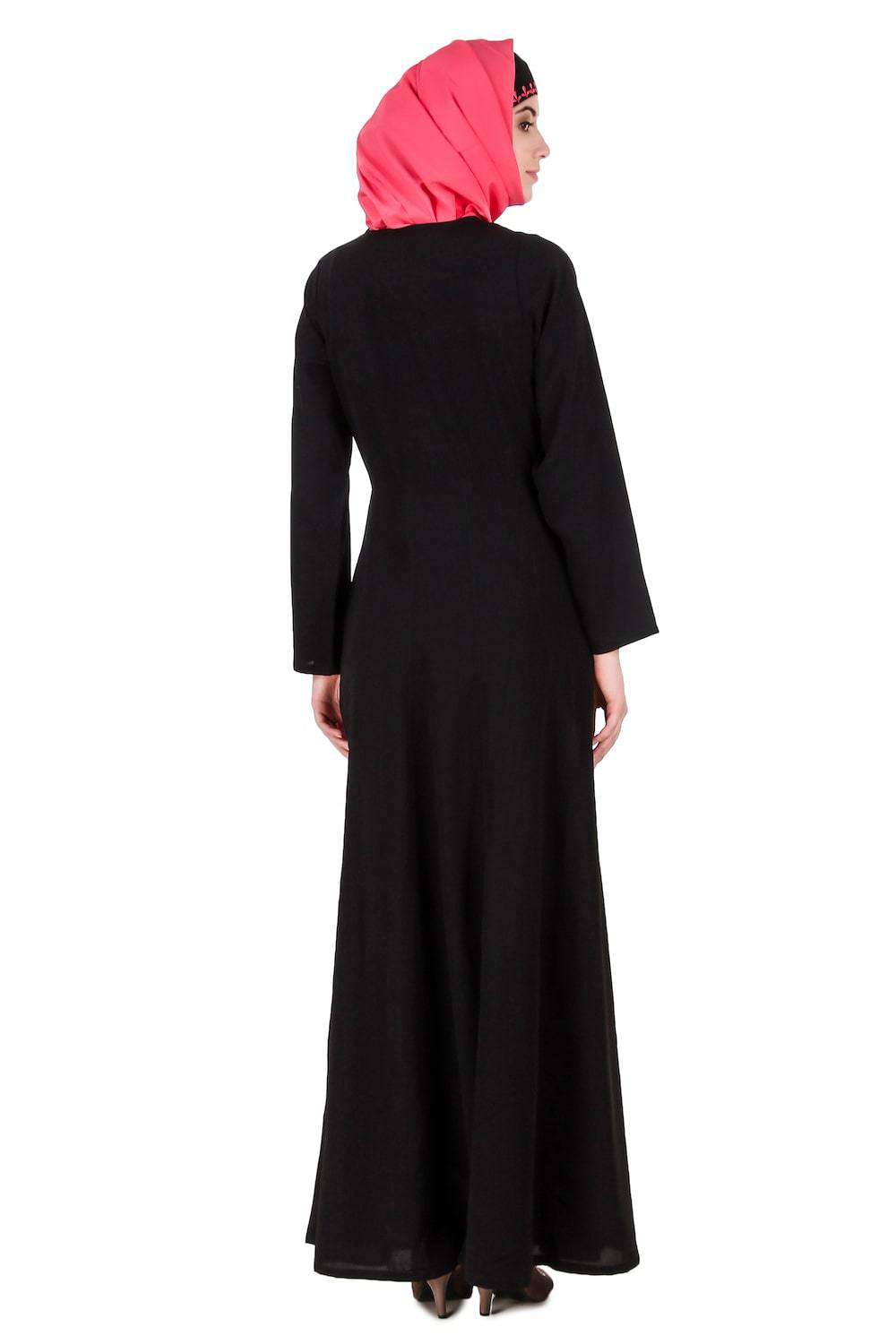 Embroidered Multi-Panel Umbrella Abaya - Islamic Prayer Dress for Women - Perfect for Mosque, Eid, and Special Occasions