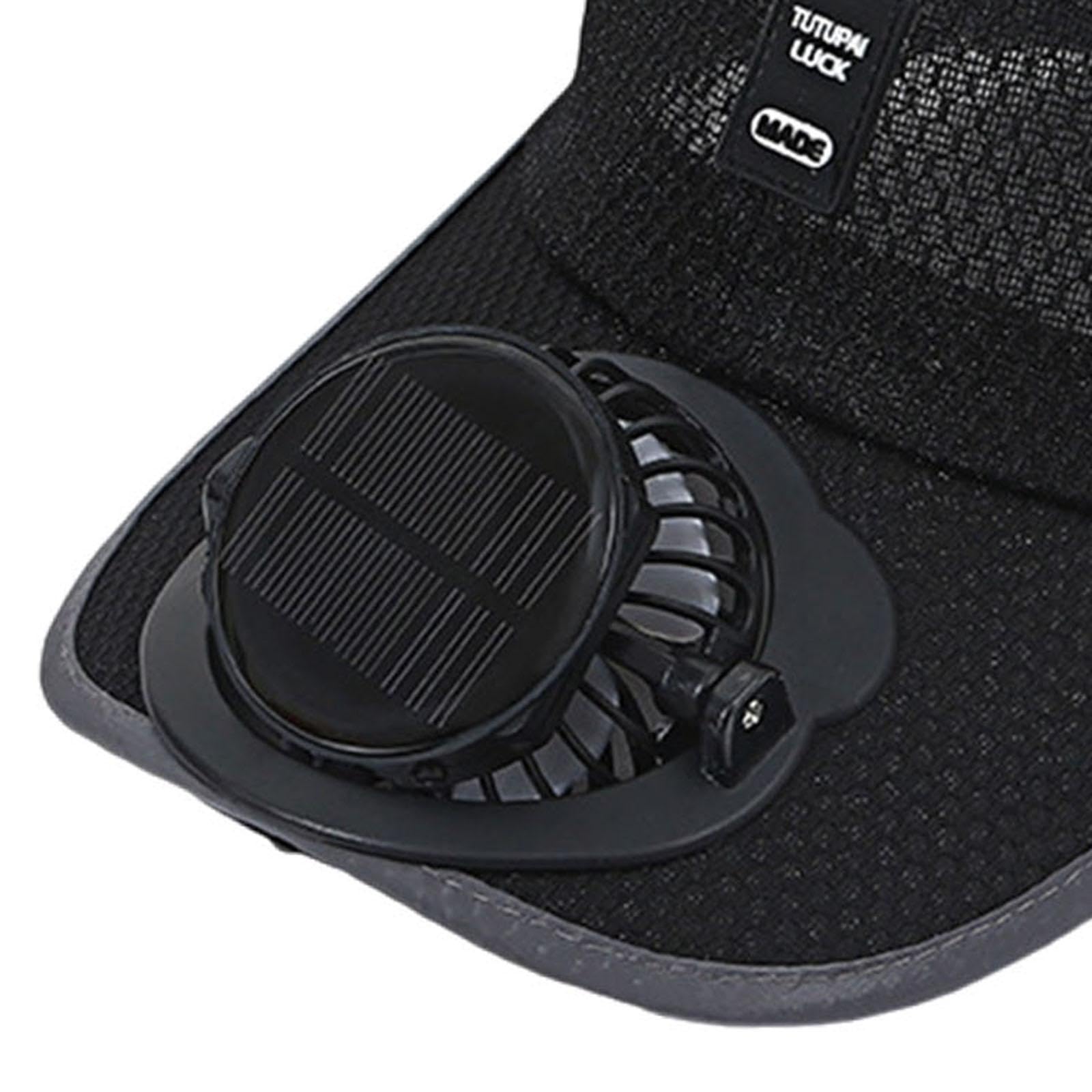 ChiuTiaro Solar/USB Rechargeable Cooling Fan Hat - UV Protection Sun Visor with Built-in Fan for Outdoor Activities, Gardening, Hiking & Beach
