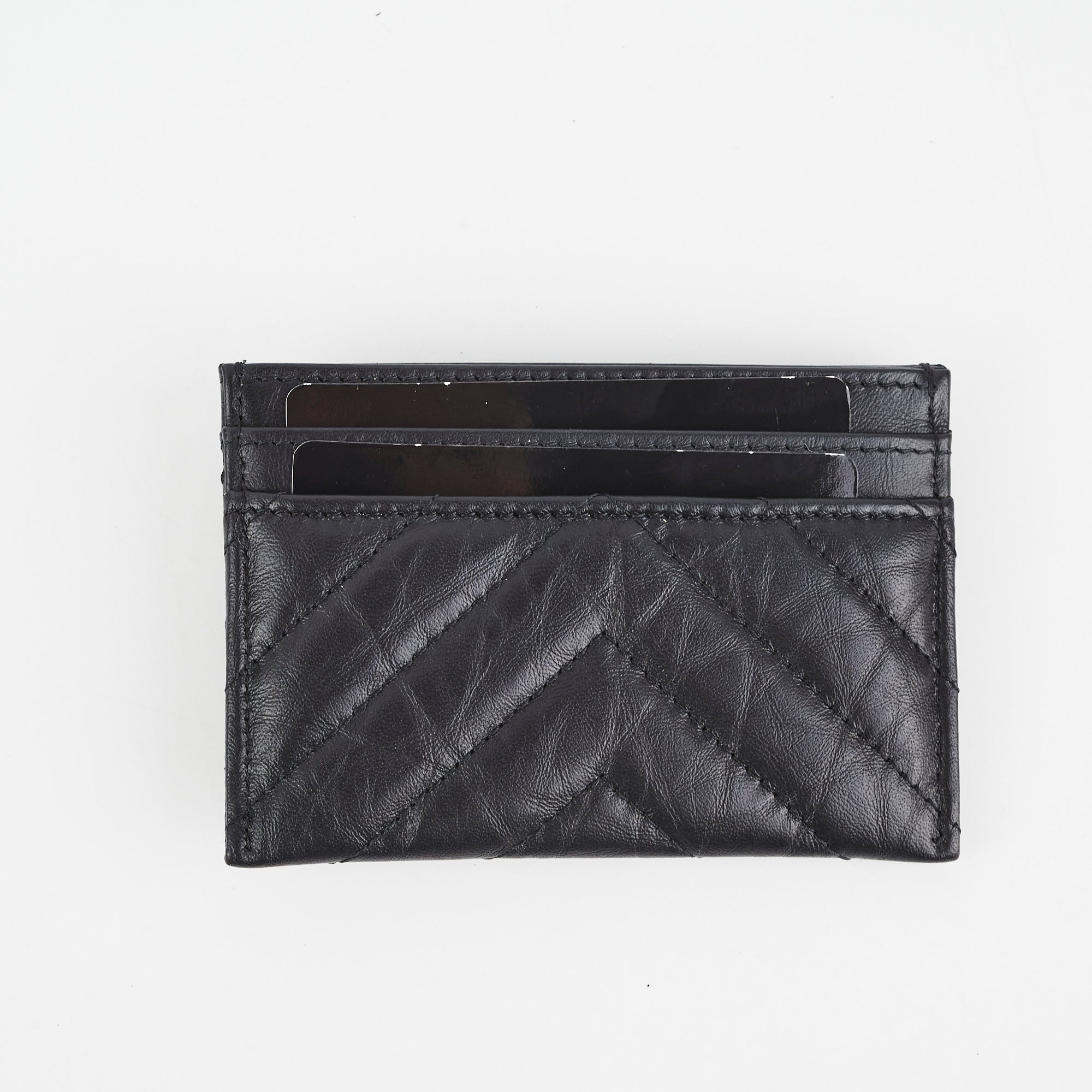 Chanel Reissue 2.55 Black Leather Card Holder Wallet for Women - Perfect for Everyday Use, Travel & Gift Giving