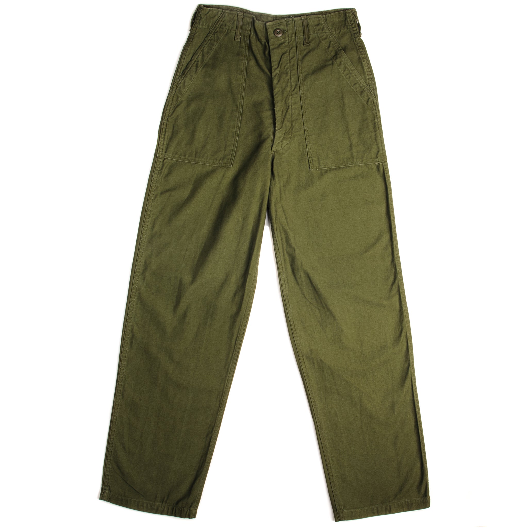 Vintage US Army OG-107 Sateen Utility Pants - Vietnam War Era 1966 - Size W28 L32 - Military Reenactment & Outdoor Adventure Gear