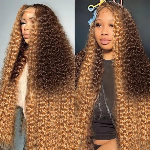 250% Density Deep Wave Lace Front Wigs Human Hair 13x6 4l27b
