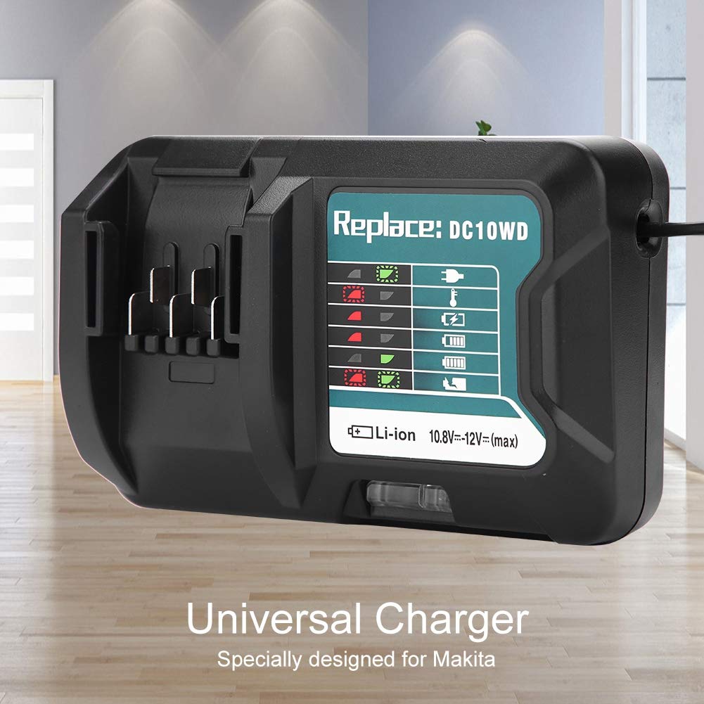 Intelligent Fast Battery Charger for 10.8V 12V DC10WD/BL1015 - 100-240V Universal Charger with US Plug - Perfect for Power Tools, Electric Vehicles & Home Appliances
