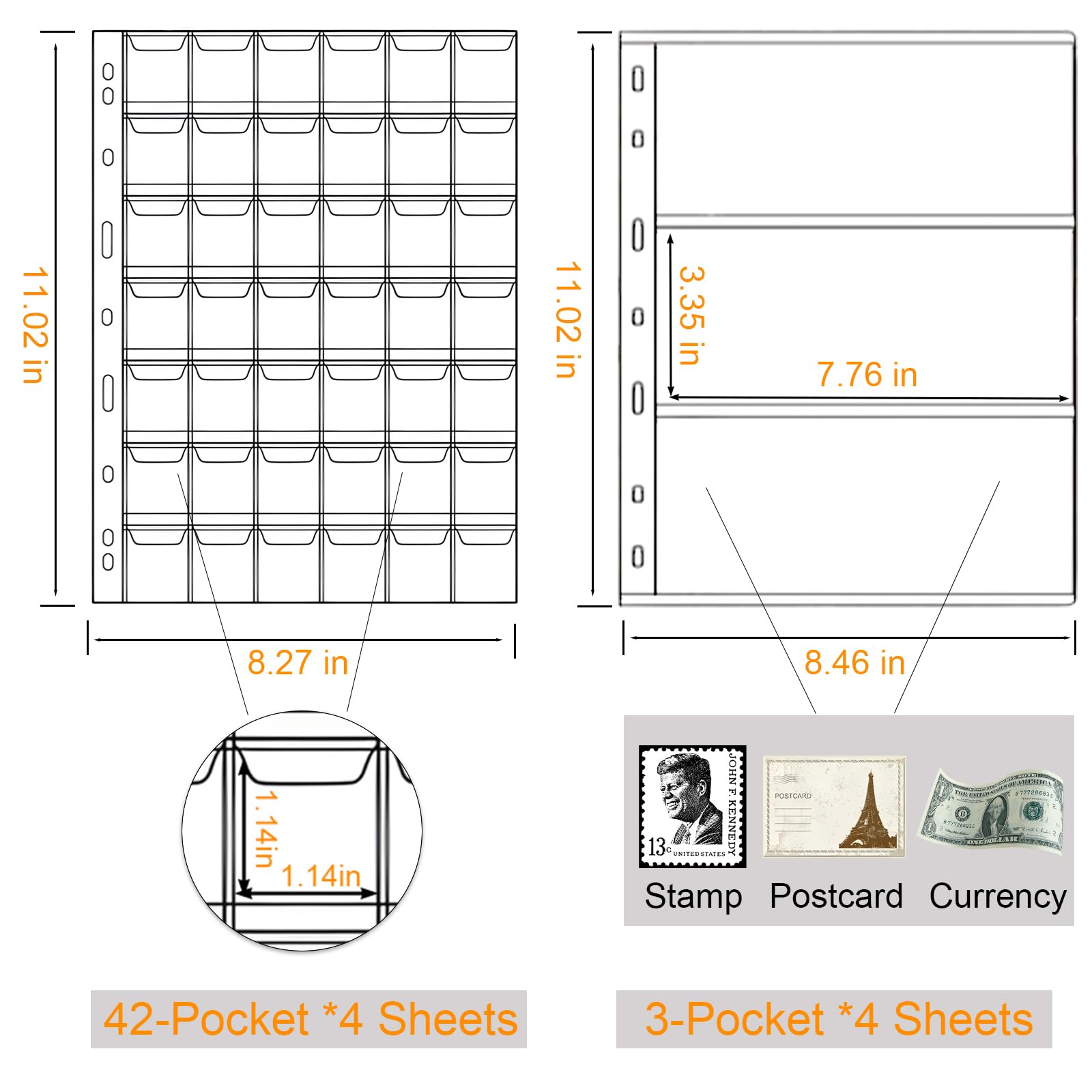 Premium Coin Collection Book with 428 Pockets & 12 Currency Sleeves - Brown Display Storage Album for Rare Coins & Paper Money - Perfect for Collectors, Organizing, and Showcasing Valuable Collections