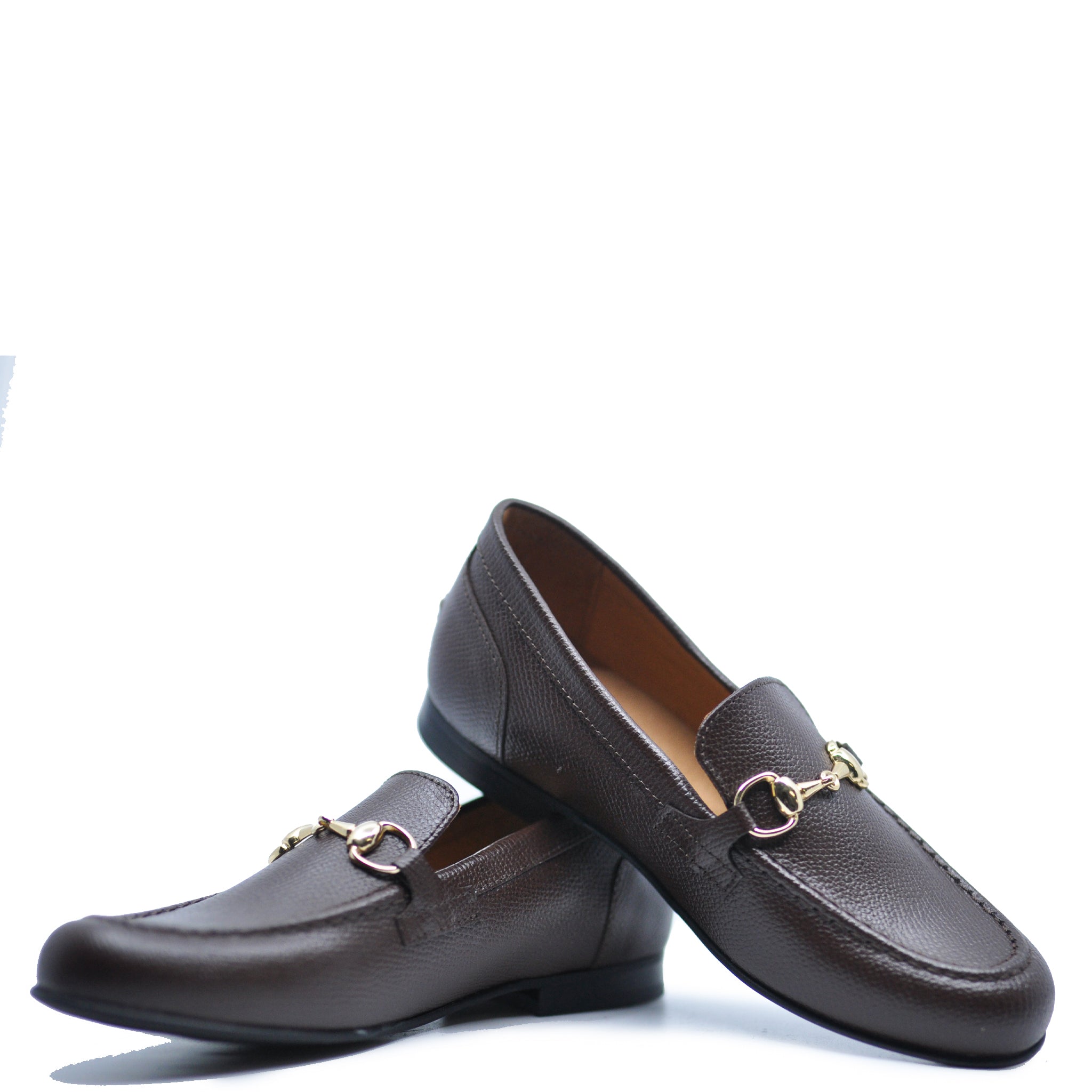**Men's Atlanta Moccasin Pebbled Leather Dress Shoes with Buckle - Comfortable & Stylish for Business, Office & Formal Occasions**