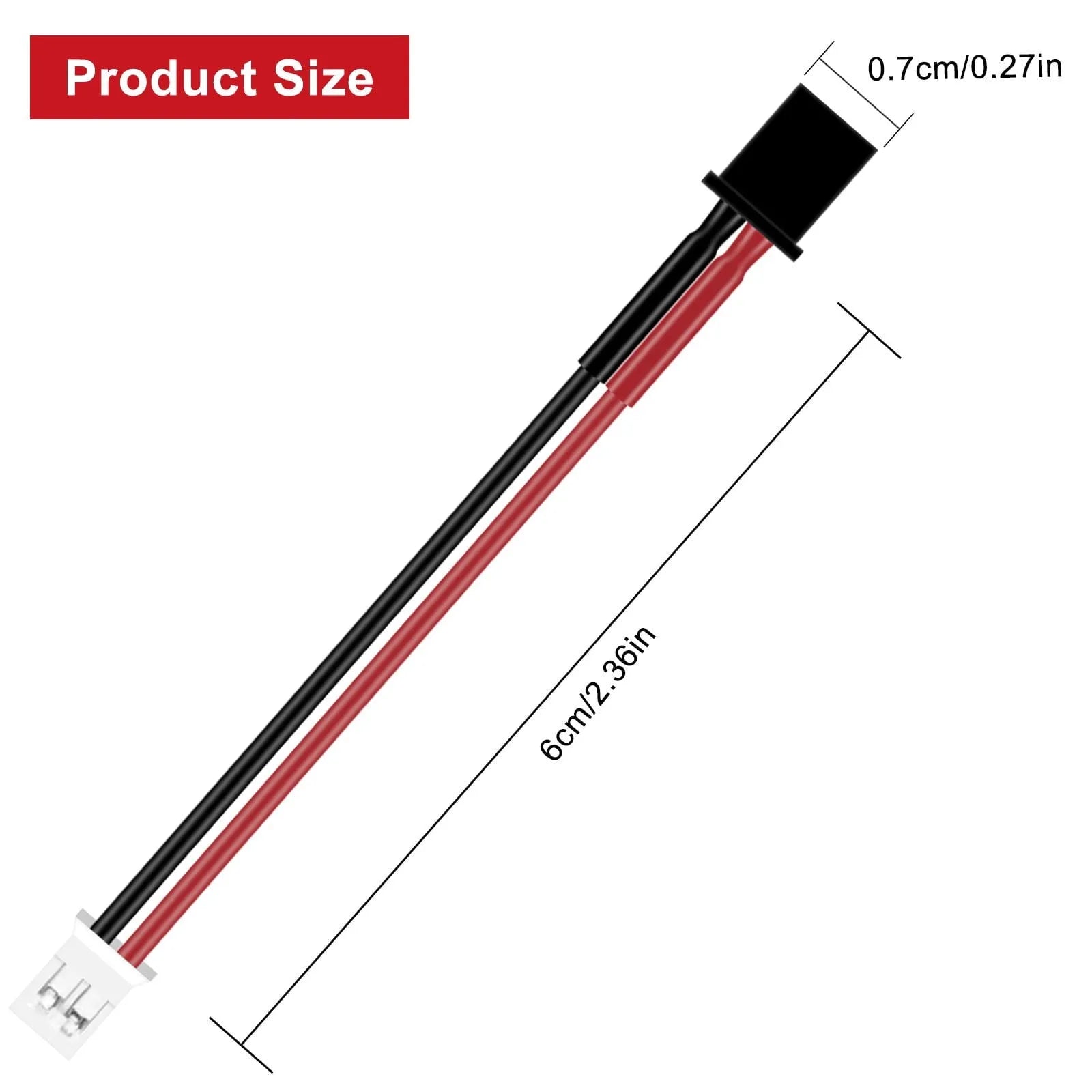 10PCS GNB27 PH2.0 Adapter Cable 22AWG for GNB27 1S Lipo Battery with 1.0mm Banana Connector - Compatible with 1S Brushless Whoop Drones, FPV Racing Drones, and RC Quadcopters - Perfect for DIY Drone Builds and Battery Connections