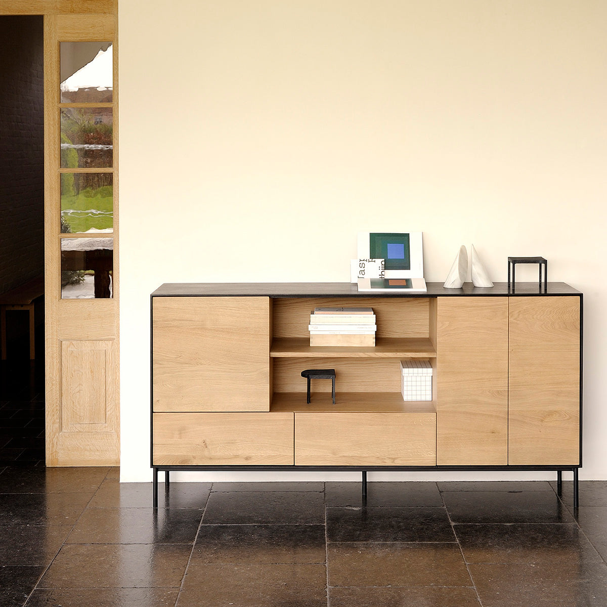 Blackbird 3-Door & 2-Drawer Sideboard Buffet Cabinet - 180x90cm Modern Storage Console for Dining Room, Living Room & Entryway