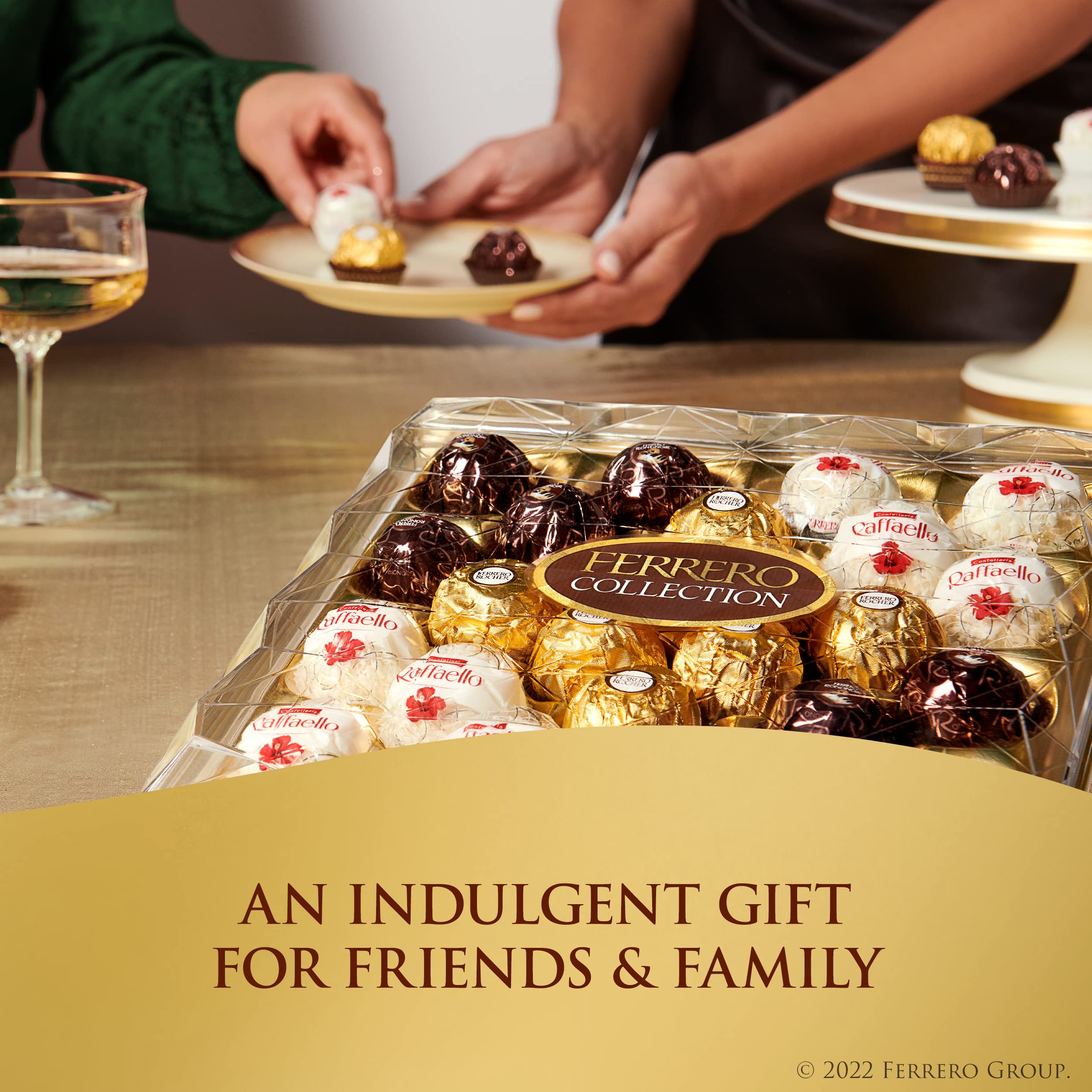Ferrero Rocher Premium Assorted Chocolate Gift Box - 48 Count (18.2 oz) Gourmet Hazelnut, Milk, Dark Chocolate & Coconut Chocolates - Perfect for Holidays, Birthdays & Corporate Gifts