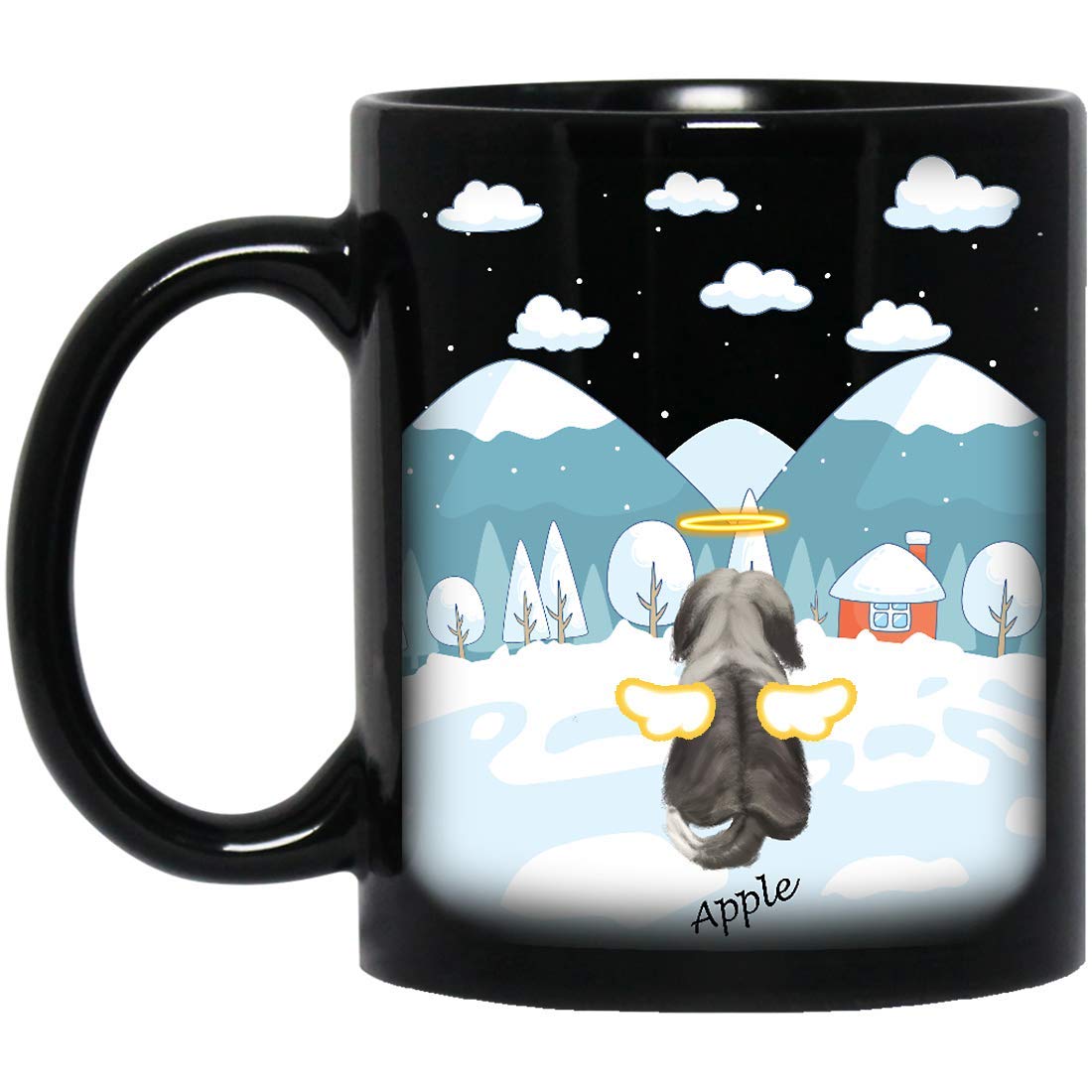 **Personalized Dog Mug for Dog Moms & Dads - Custom with Breed, Name & Picture - Unique Gift for Dog Lovers - Pet Memorial Coffee Cup - Perfect for Birthday, Christmas & Father's Day (1 Dog, B-Winter) - Enjoy Your Coffee with Your Furry Friend**