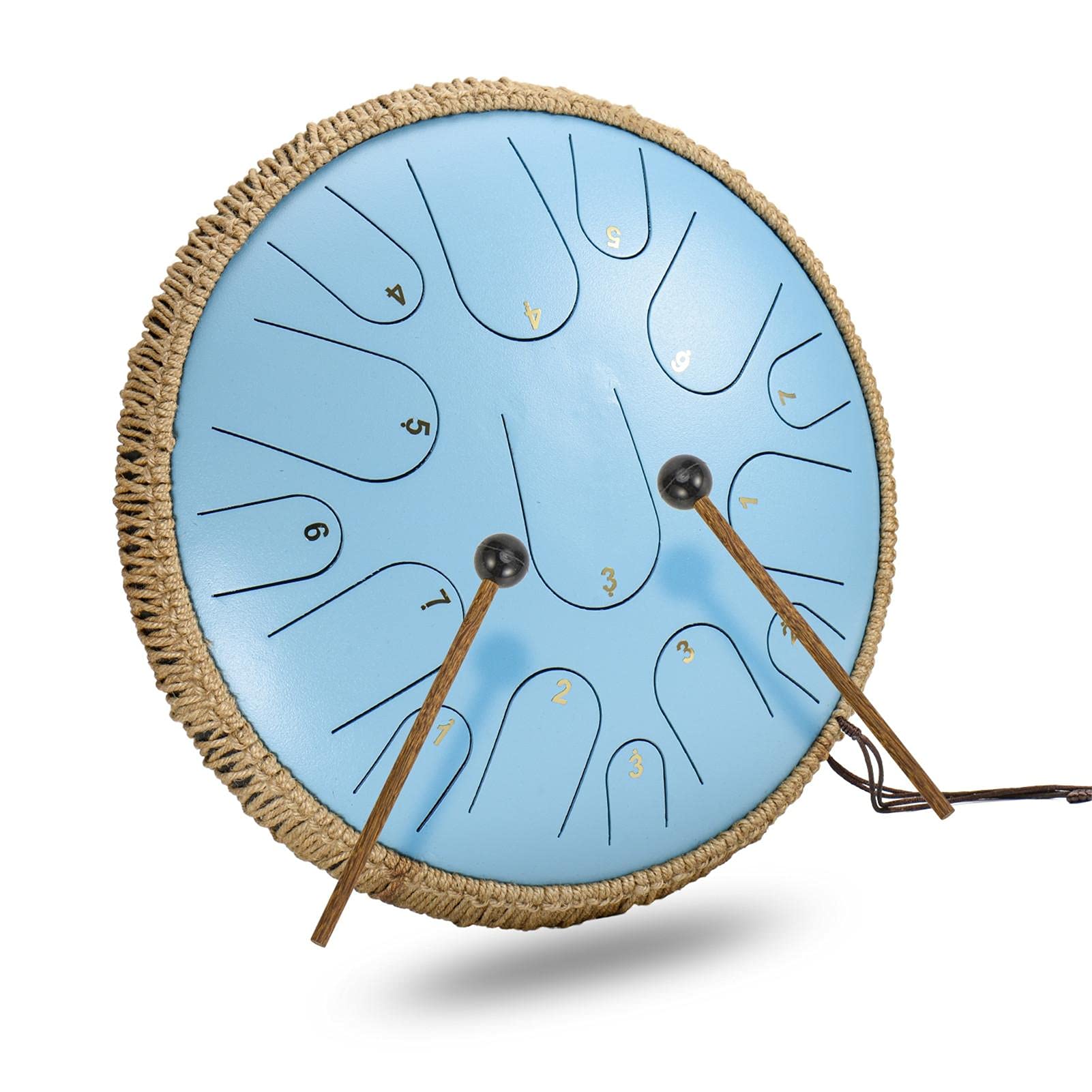 ICRPSTU 14 Inch 15-Note D-Tone Ethereal Steel Tongue Drum - Full Range Handpan Percussion Instrument for Beginners | Meditation, Yoga, Music Therapy & Relaxation