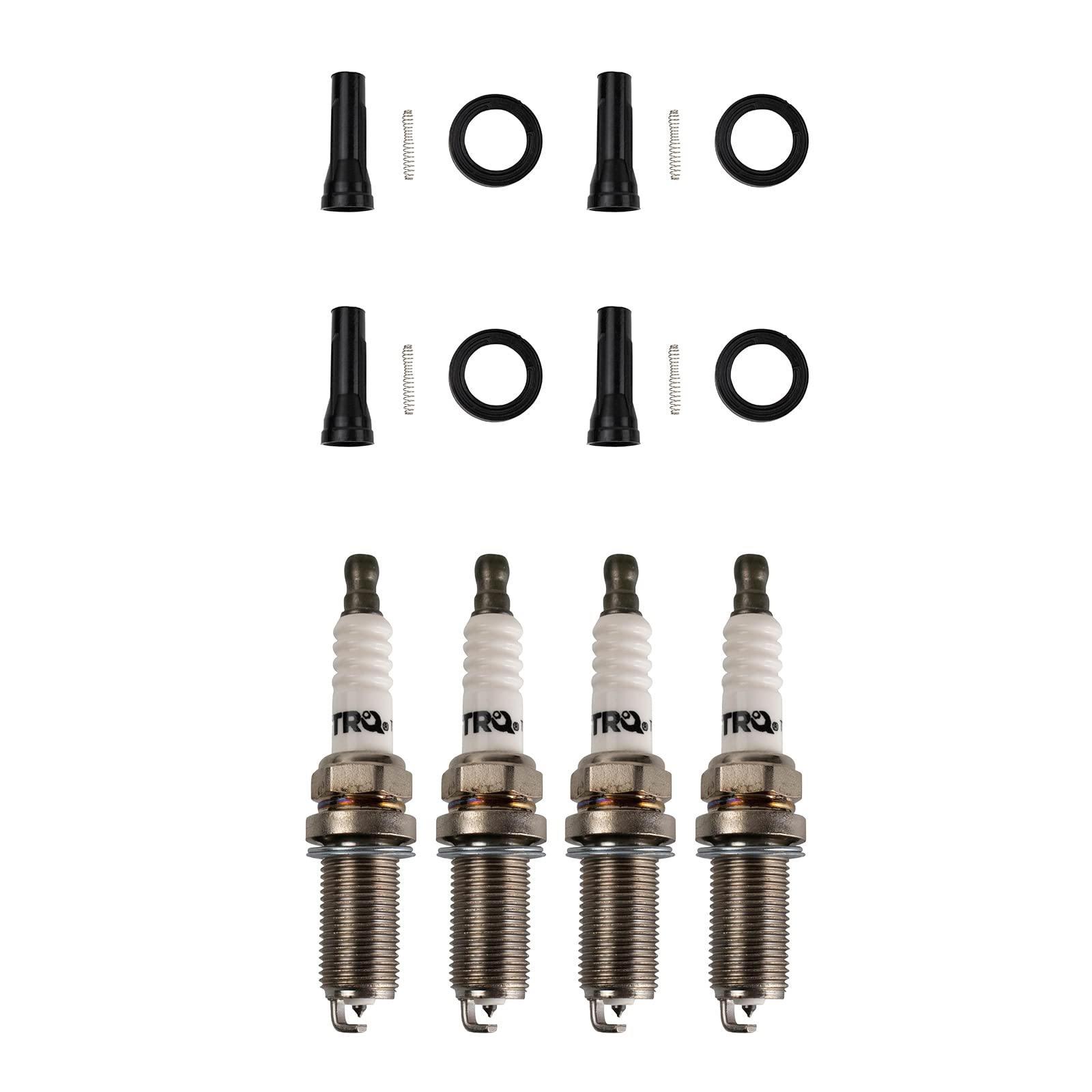 TRQ Ignition Coil Boots & Iridium Spark Plug Kit Set for Lexus Toyota Scion - High Performance Replacement Parts for Smooth Engine Operation & Fuel Efficiency