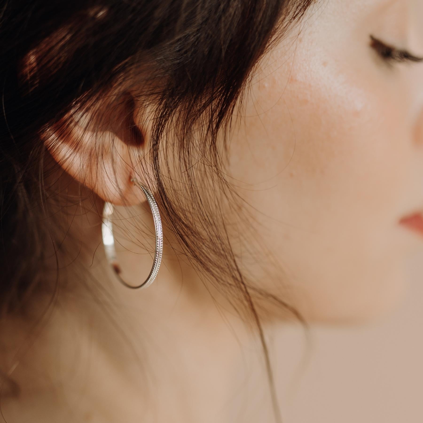 Sterling Silver Creole Hoop Earrings - Elegant & Hypoallergenic Jewelry for Women - Perfect for Everyday Wear, Parties & Special Occasions