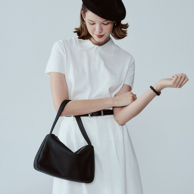 Genuine Leather French Style Shoulder Underarm Tote Bag - Elegant Crossbody Purse for Women, Perfect for Work, Travel & Daily Use
