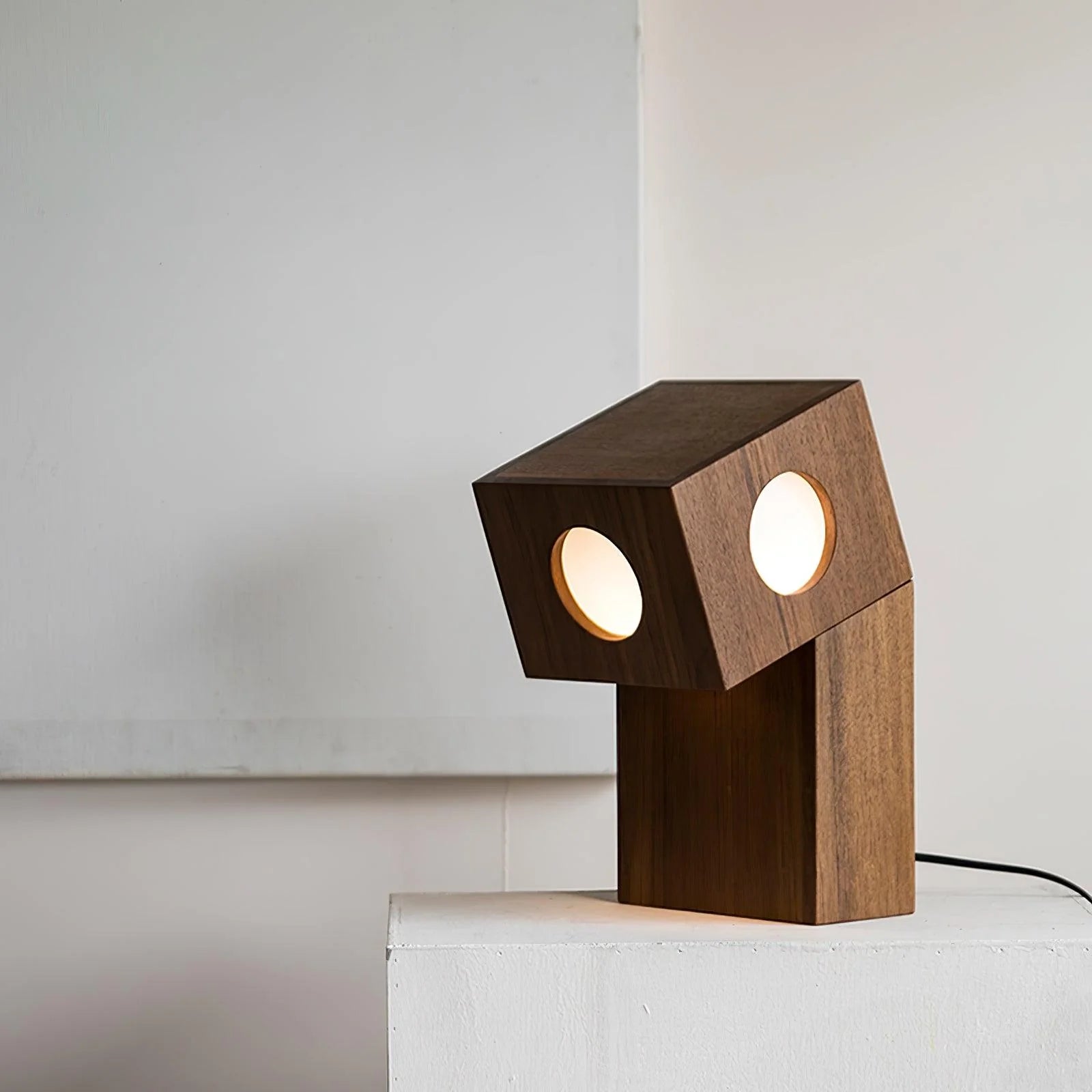 Modern Wooden Table Lamp - Handcrafted Timber Desk Light for Bedroom, Living Room & Office - Warm Ambient Lighting for Reading & Relaxation