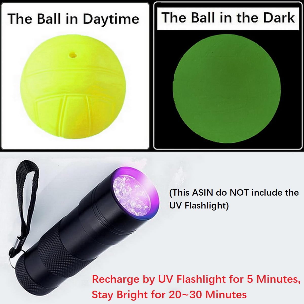 Glow in The Dark Spike Replacement Balls for Roundnet Game - LED Night Play Sports Equipment, Lasts 20-30 Minutes - Perfect for Beach, Backyard, and Outdoor Nighttime Activities