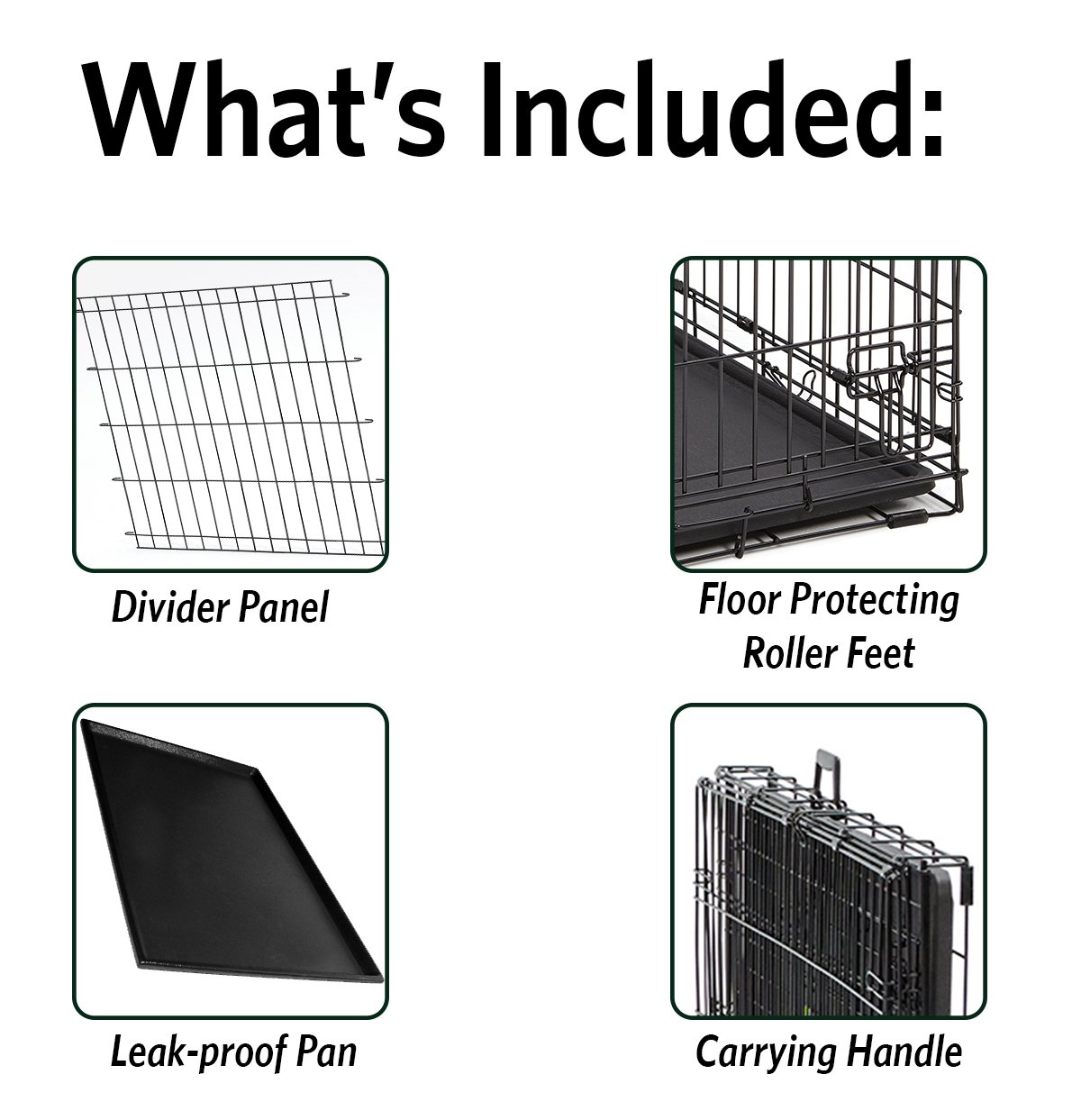MidWest Homes for Pets Ultima Pro Series 36 Inch Heavy Duty Dog Crate - Double Door Foldable Metal Dog Kennel with Divider Panel, Roller Feet & Leak-Proof Tray - Perfect for Large Breed Dogs, Travel & Home Training