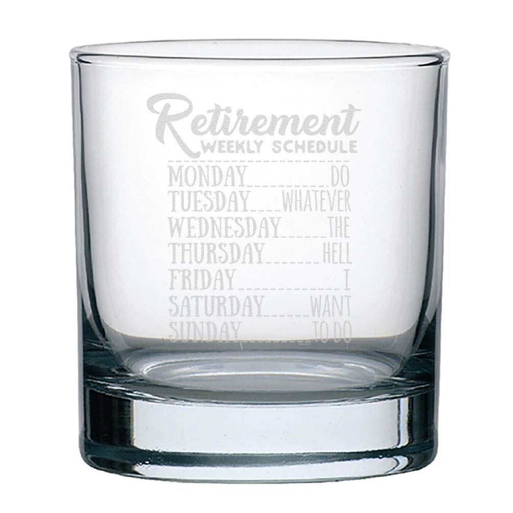Veracco Retirement Whiskey Glass - Funny 'Do Whatever the Hell I Want' Design - Clear Glass Tumbler for Dad & Mom - Perfect Retirement Gift & Decor - Great for Bourbon, Scotch & Relaxation at Home