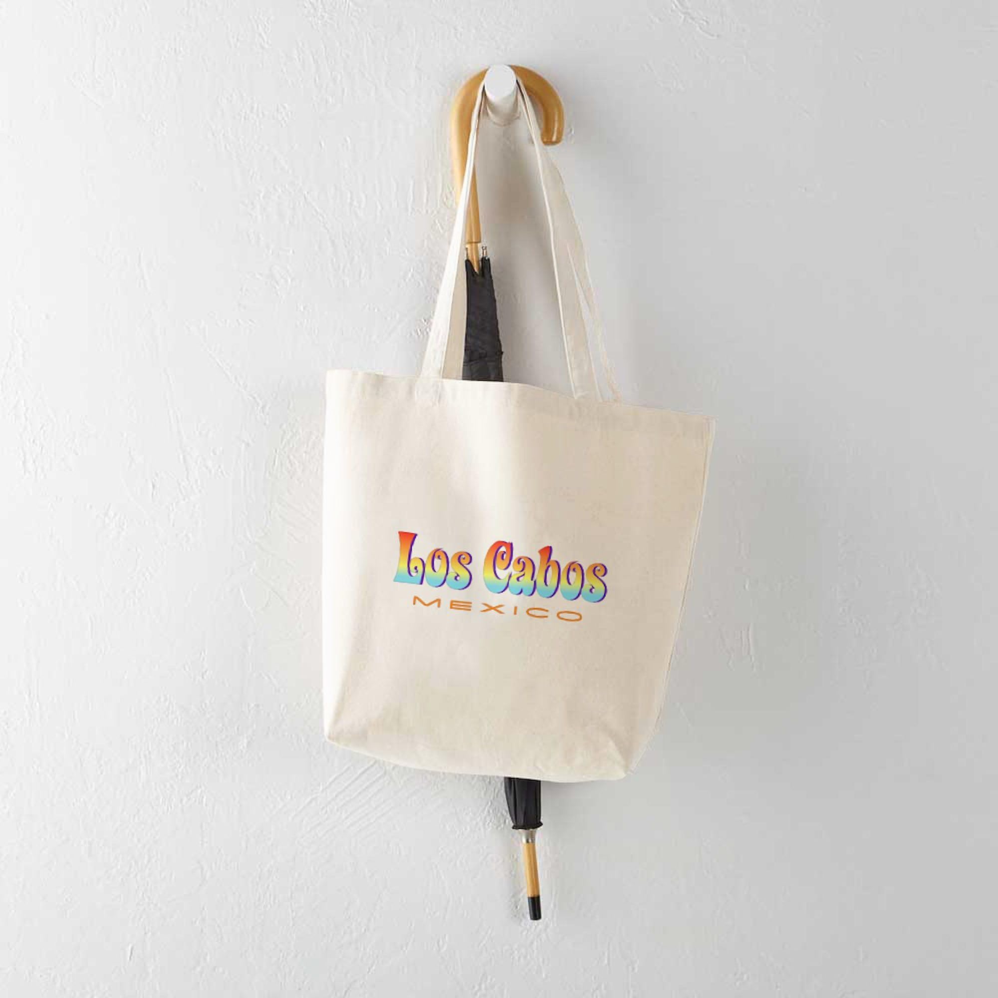 Los Cabos Canvas Tote Bag - Natural Reusable Beach & Shopping Tote - Eco-Friendly Grocery Bag for Beach Trips, Market Runs & Daily Use