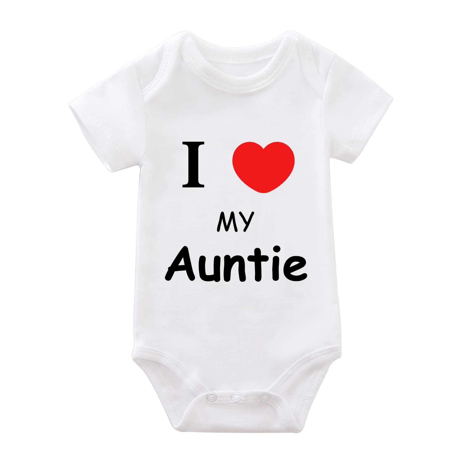 Funny Unisex Baby Bodysuit Romper - Cute 'I Love My Auntie' Onesie for Newborns & Infants 0-24 Months | Perfect Gift for Baby Showers & Family Photos