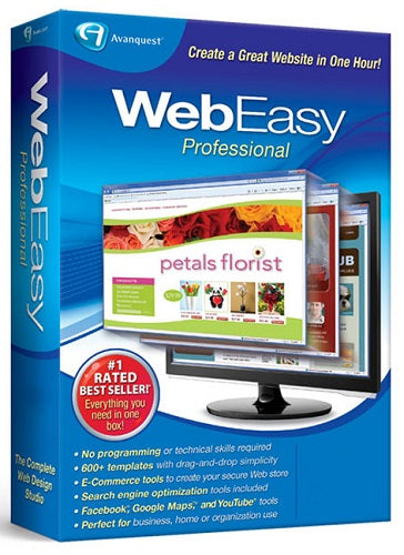 Avanquest WebEasy Professional 10 - Easy Website Builder Software for Windows PC (Digital Download) - Perfect for Small Business Owners & Beginners Creating Professional Websites