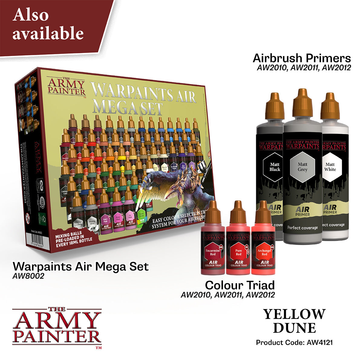 Warpaints Air: Yellow Dune - Premium Acrylic Paint Set for Miniature Models & War Gaming - Perfect for Tabletop Gaming, Model Painting, and DIY Crafts
