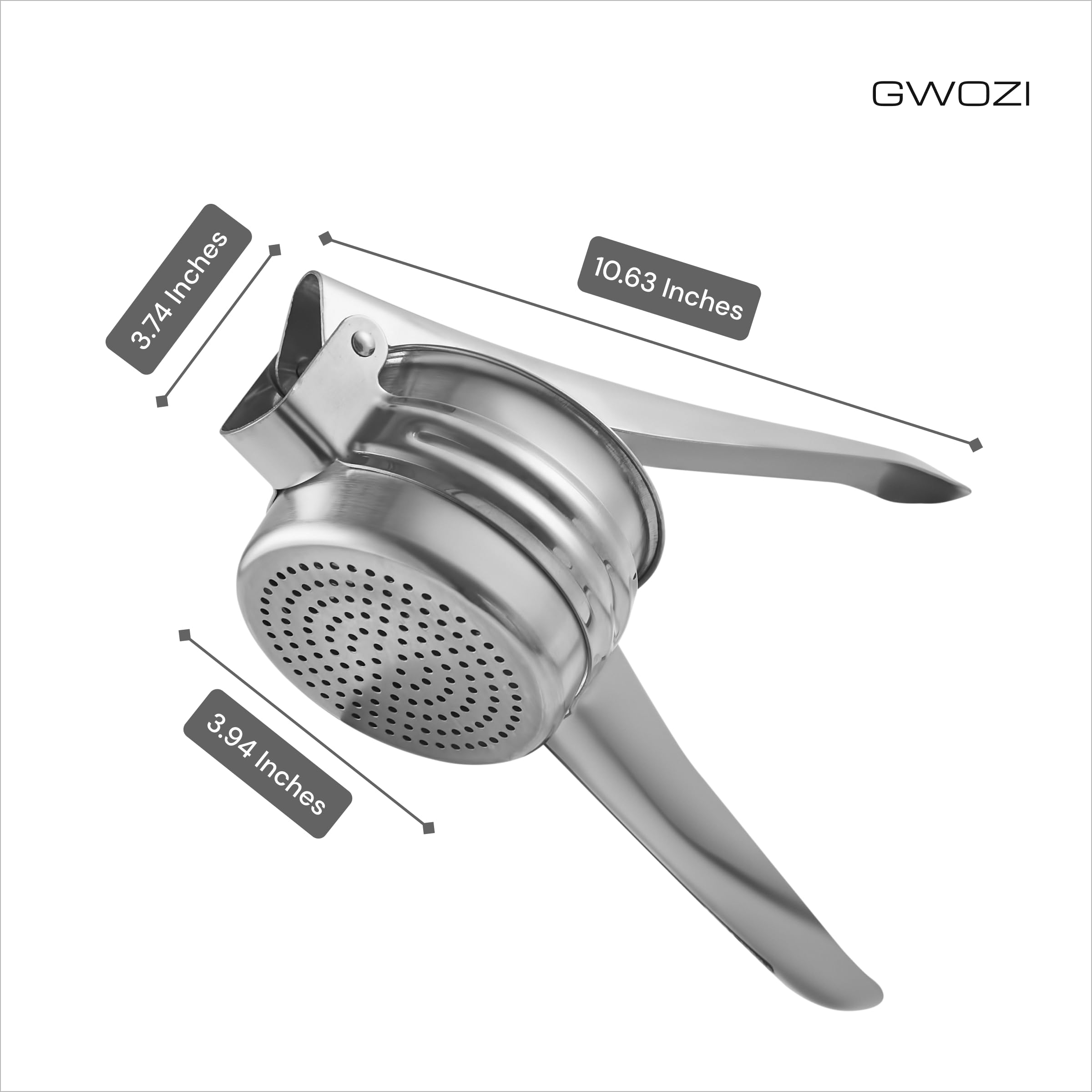 Stainless Steel Potato Ricer - Large Kitchen Tool for Mashed Potatoes, Vegetables & Cauliflower with Comfortable Handle | Perfect for Making Smooth Mashed Potatoes, Baby Food & Healthy Juices