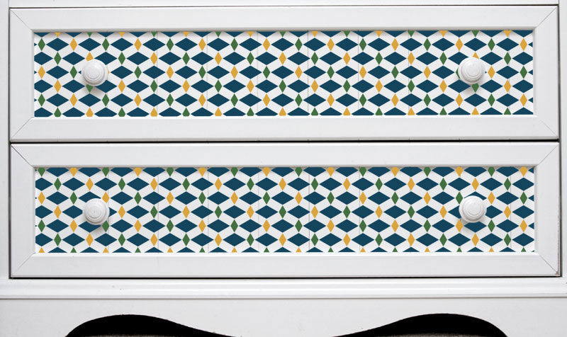 Zelij Diamonds Moroccan Stencil - Handcrafted Geometric Wall Decor for Home & Office | Perfect for Boho, Mediterranean & Moroccan Style Interiors