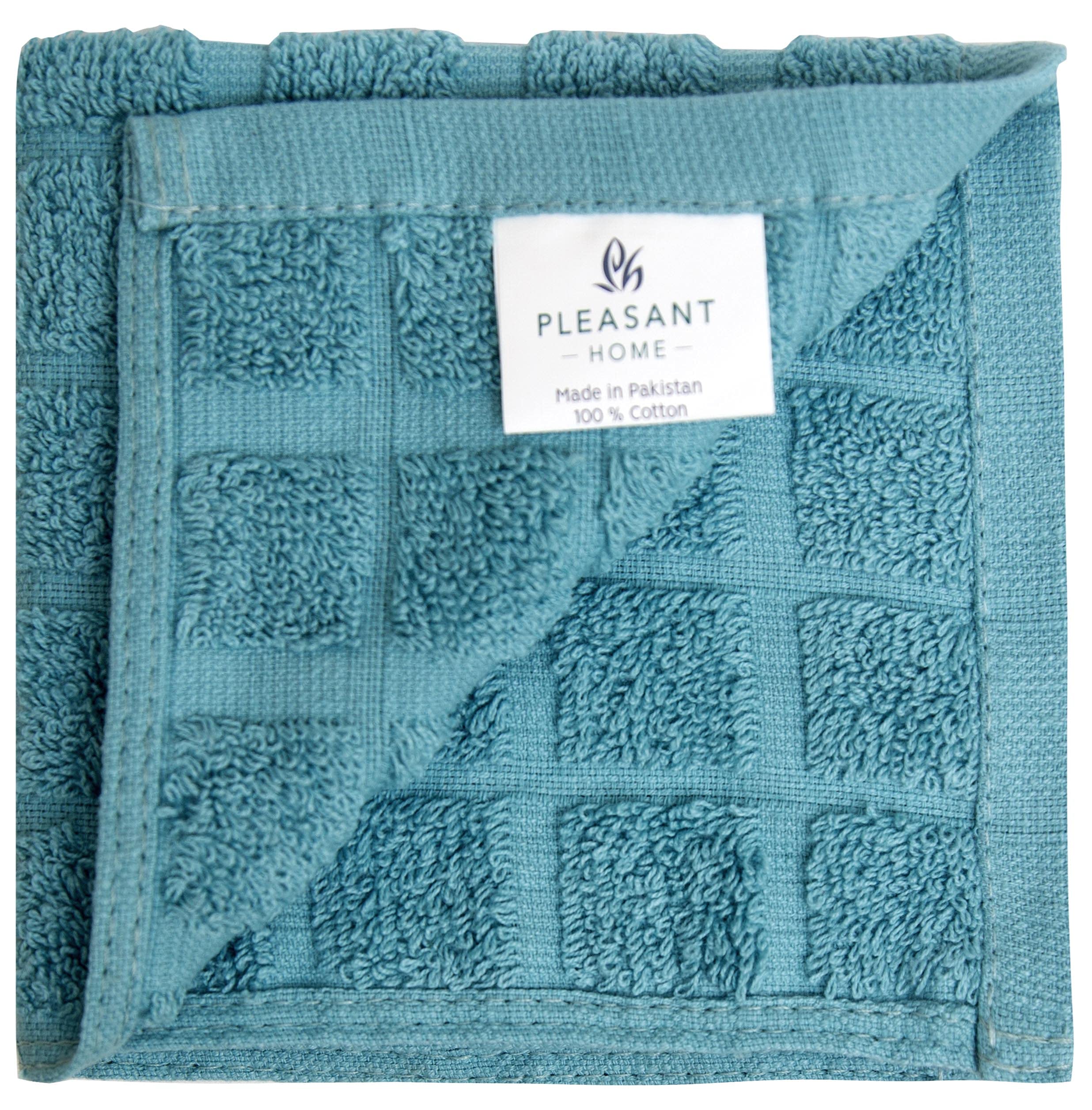 Premium Cotton Kitchen Dishcloths (12”x12” 8 Pack) – Ultra Absorbent 420 GSM Dish Towels for Washing Dishes, Cleaning & Drying – Aqua Check Design for Modern Kitchens