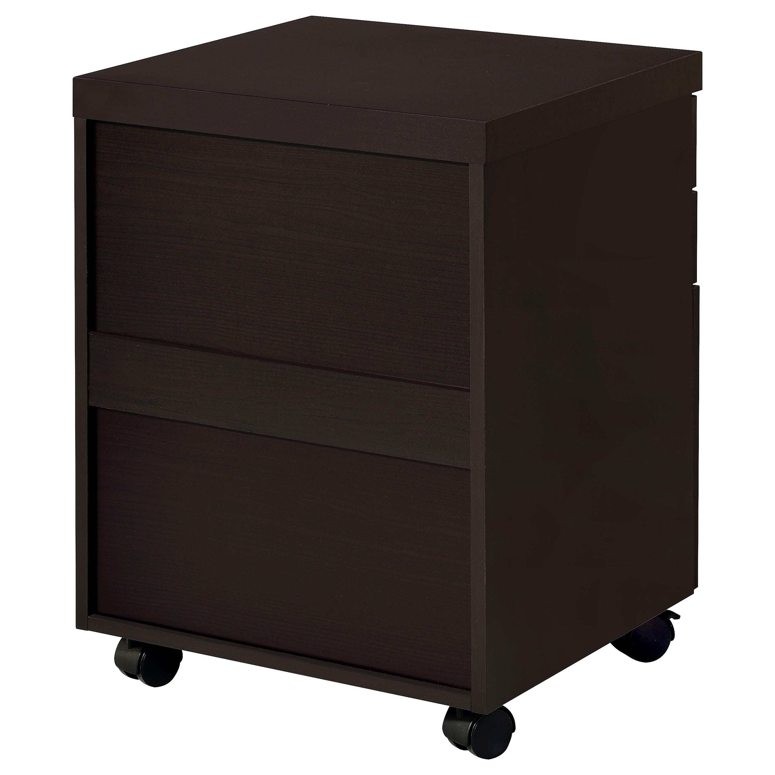Skylar 3-Drawer Mobile File Cabinet by Coaster Furniture - Cappuccino Finish, 800894 - Perfect for Home Office, Dorm Room & Small Space Organization