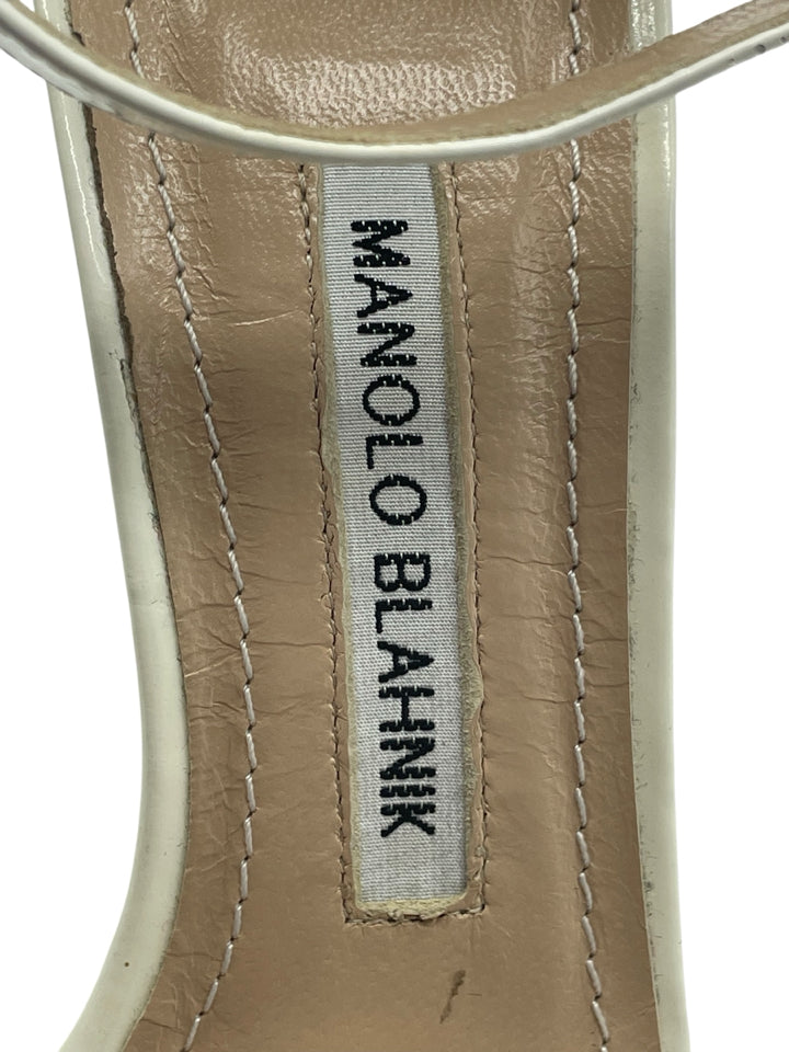 Authentic Manolo Blahnik Leather Chaos Heels for Women - Size 35 (US 5) - Perfect for Weddings, Parties & Special Occasions
