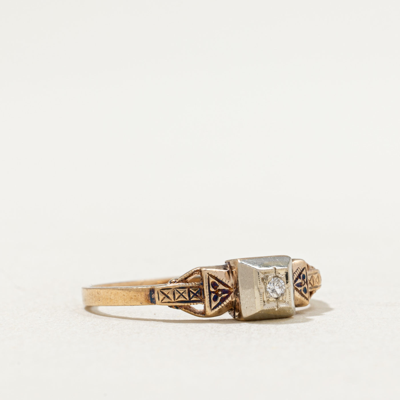 Vintage Solitaire Diamond Ring - 0.02 Carat Diamond Engagement Ring for Women, Size 6.5, 14K White Gold Band - Perfect for Proposals, Anniversaries & Special Occasions