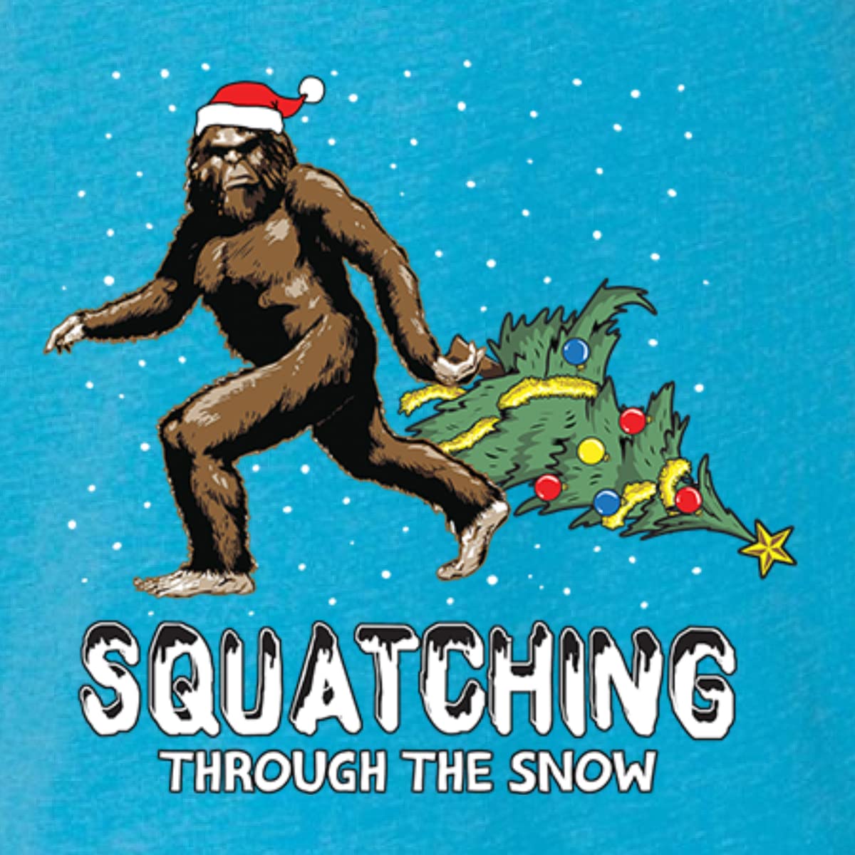 Bigfoot Christmas Tri-Blend Racerback Tank Top - Funny Sasquatch Holiday Graphic Tee for Women & Men - Perfect for Ugly Sweater Parties & Winter Festivities