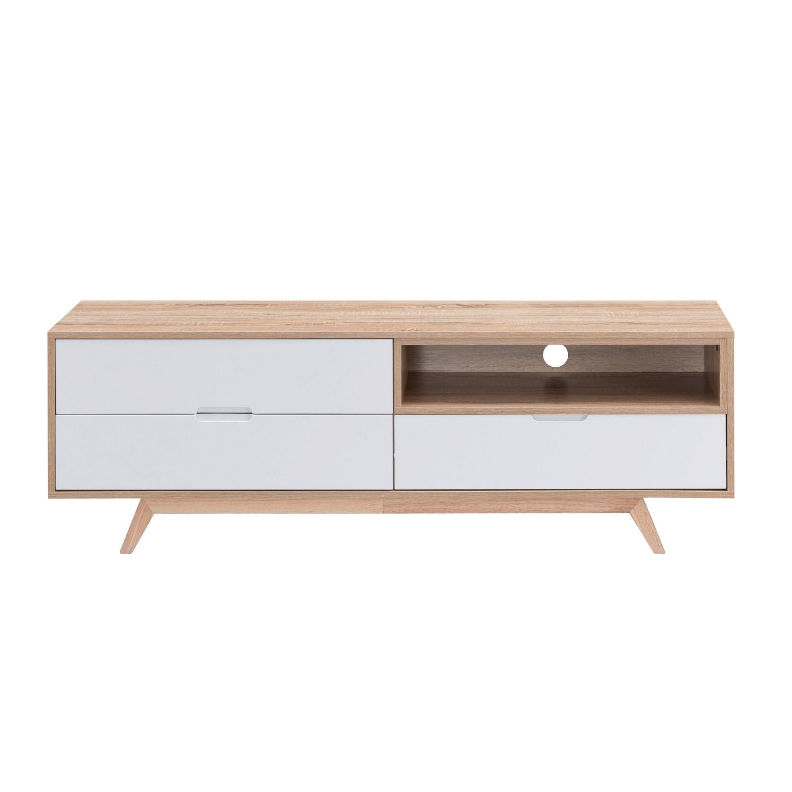 Criterion 1500mm Oak White Tuscany Entertainment Unit - Stylish TV Stand for Living Room & Home Theater Setup