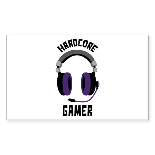 White - Hardcore Gamer Sticker