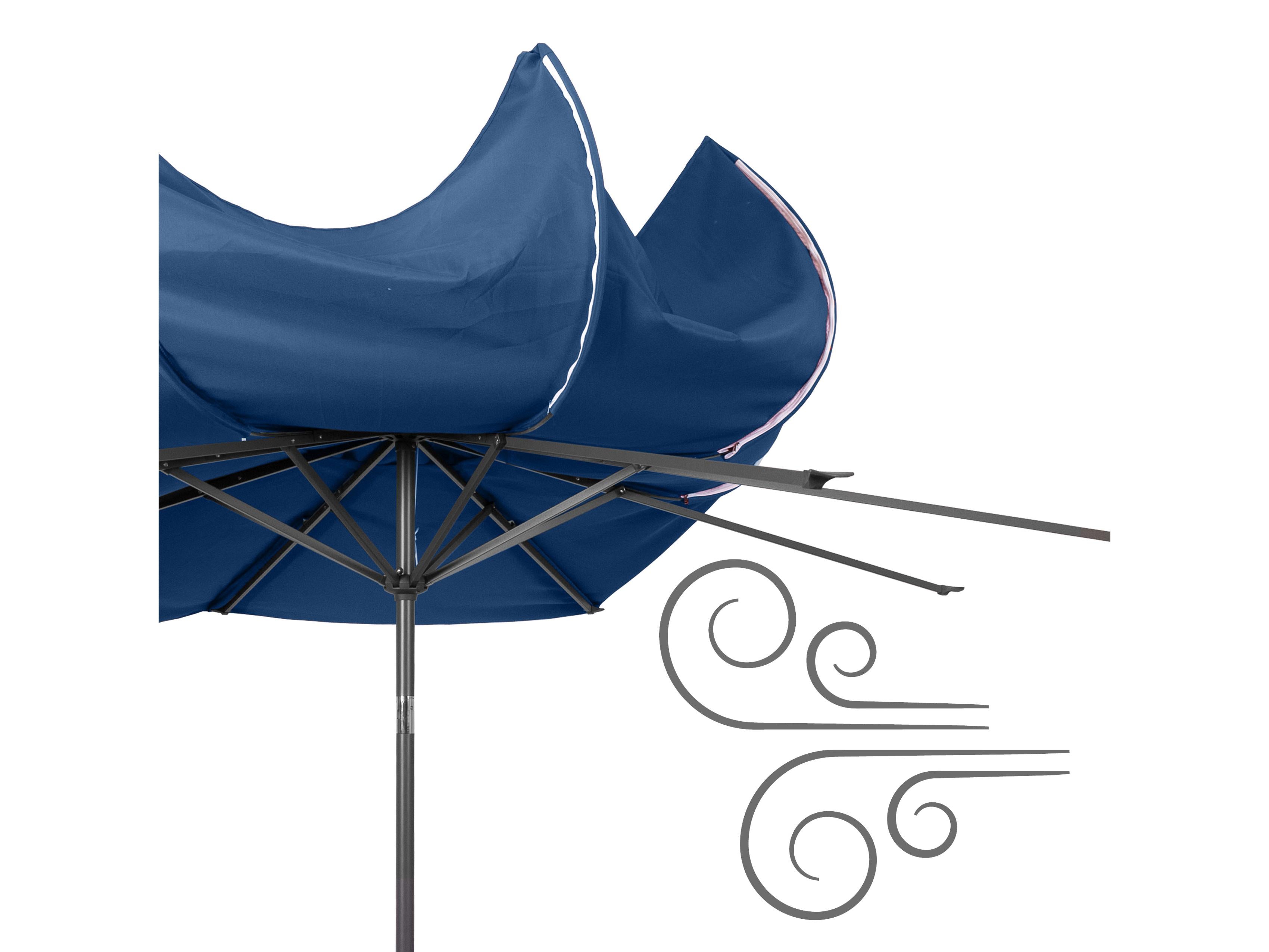 10ft Wind Resistant Cobalt Blue Patio Umbrella - Heavy Duty Outdoor Market Umbrella for Garden, Poolside, Backyard & Restaurant Use