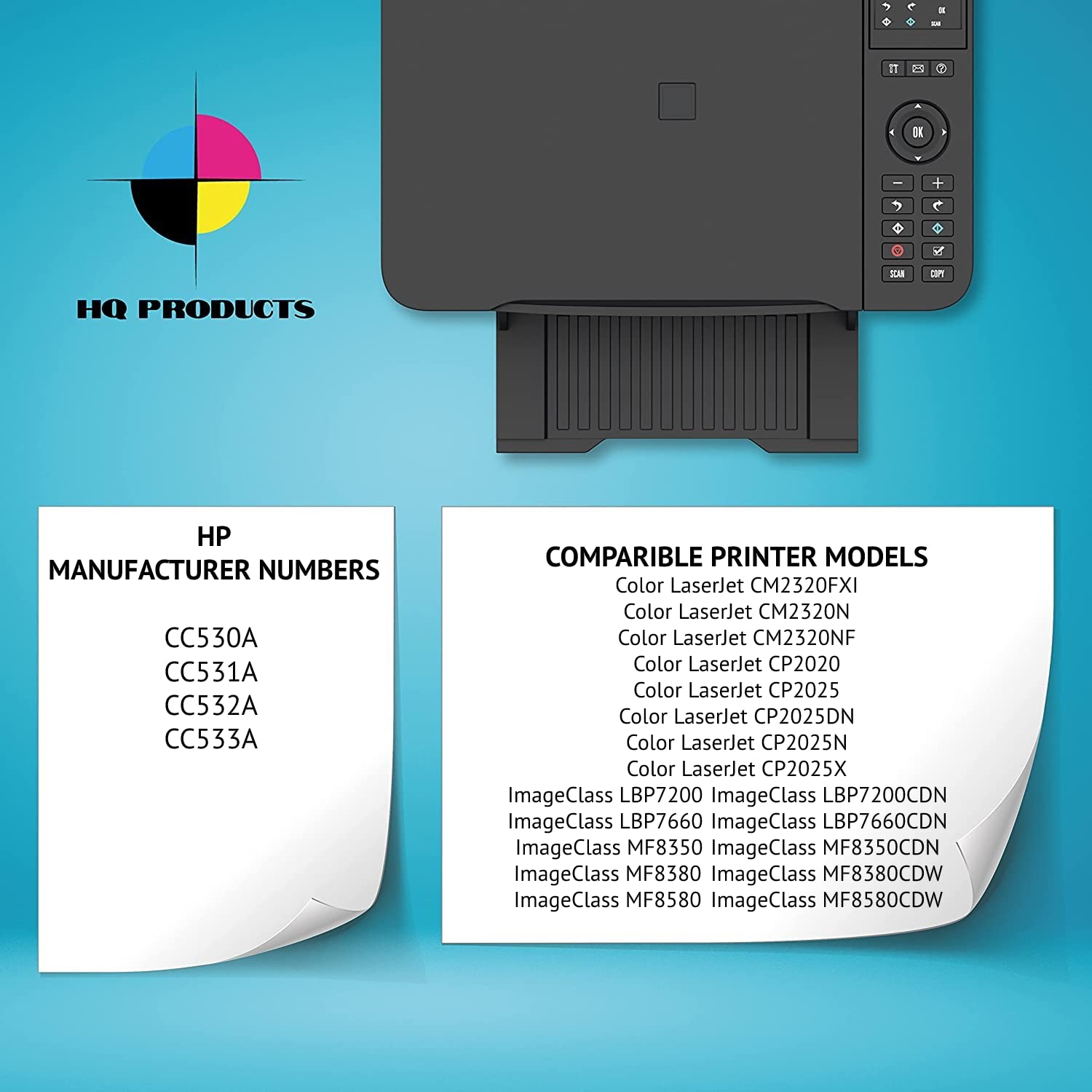 High-Quality CMYK+K Compatible Toner Cartridges for HP 304A - Replacement for HP Color LaserJet CM2320fxi, CP2025n, CP2025x (5-Pack: 2 Black, Cyan, Magenta, Yellow) - Perfect for Office Printing, Home Office & Small Business Documents