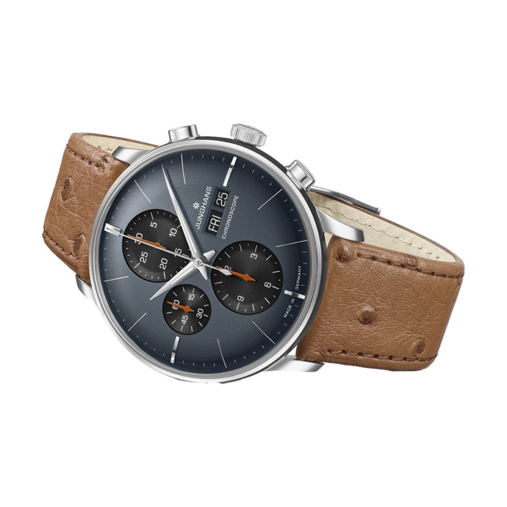 Meister Chronoscope English Date Grey Dial Watch - Premium Analog Timepiece for Men - Perfect for Business, Casual & Formal Occasions