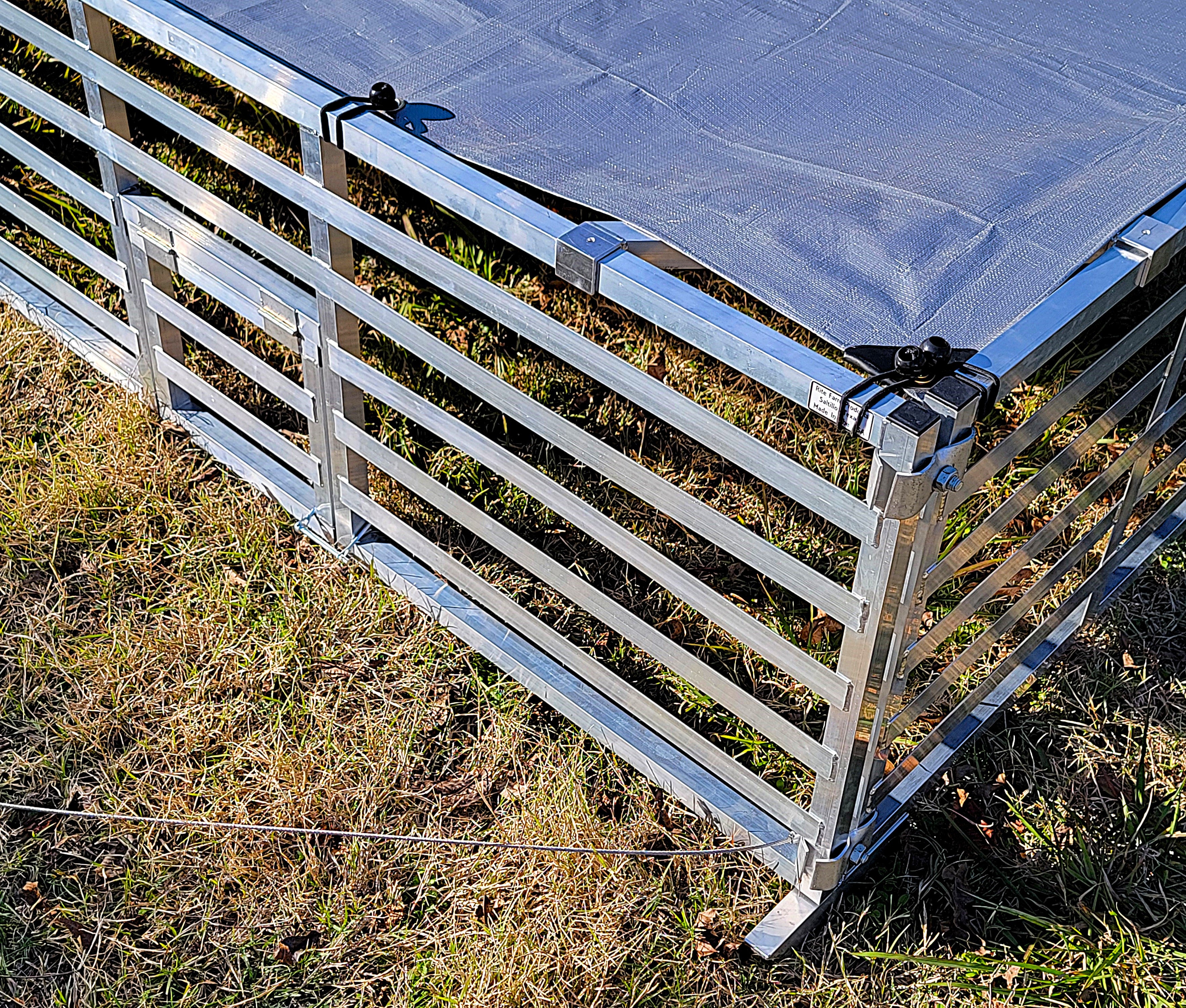 Rite Farm 10'X10' Aluminum Mobile Chicken Tractor Coop for Broilers & Poultry - Portable Outdoor Poultry Pen for Meat Birds, Egg Layers & Free Range Chickens - Perfect for Backyard Farming, Homesteading & Sustainable Agriculture