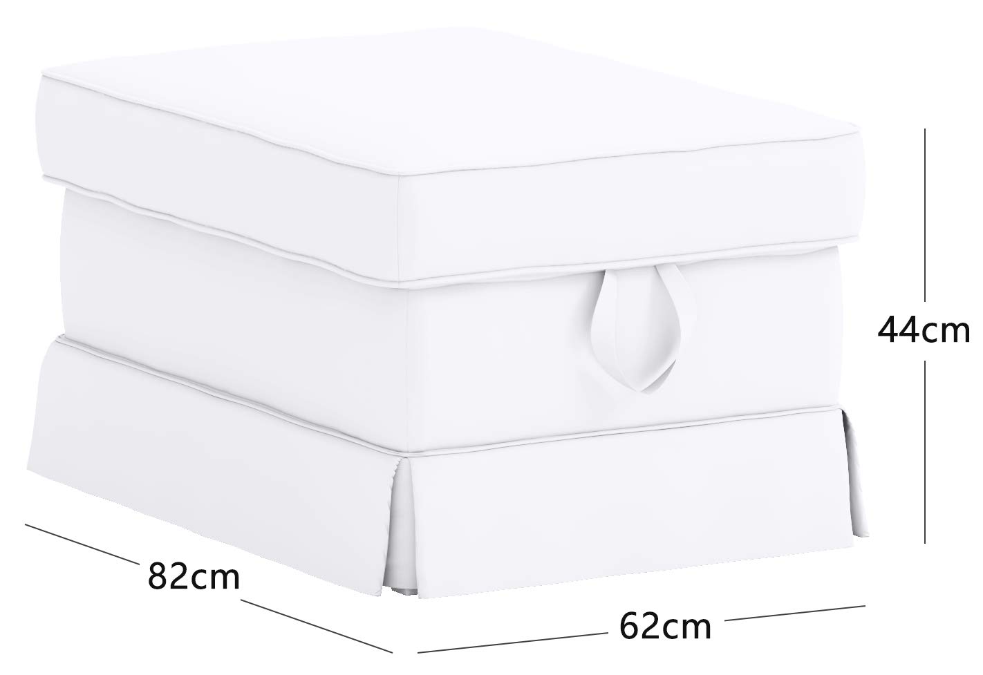 Polyester Flax Ektorp Ottoman Cover Replacement - Compatible with IKEA Ektorp Footstool & Stool Slipcover | Durable & Stylish Home Decor for Living Room, Bedroom, or Office