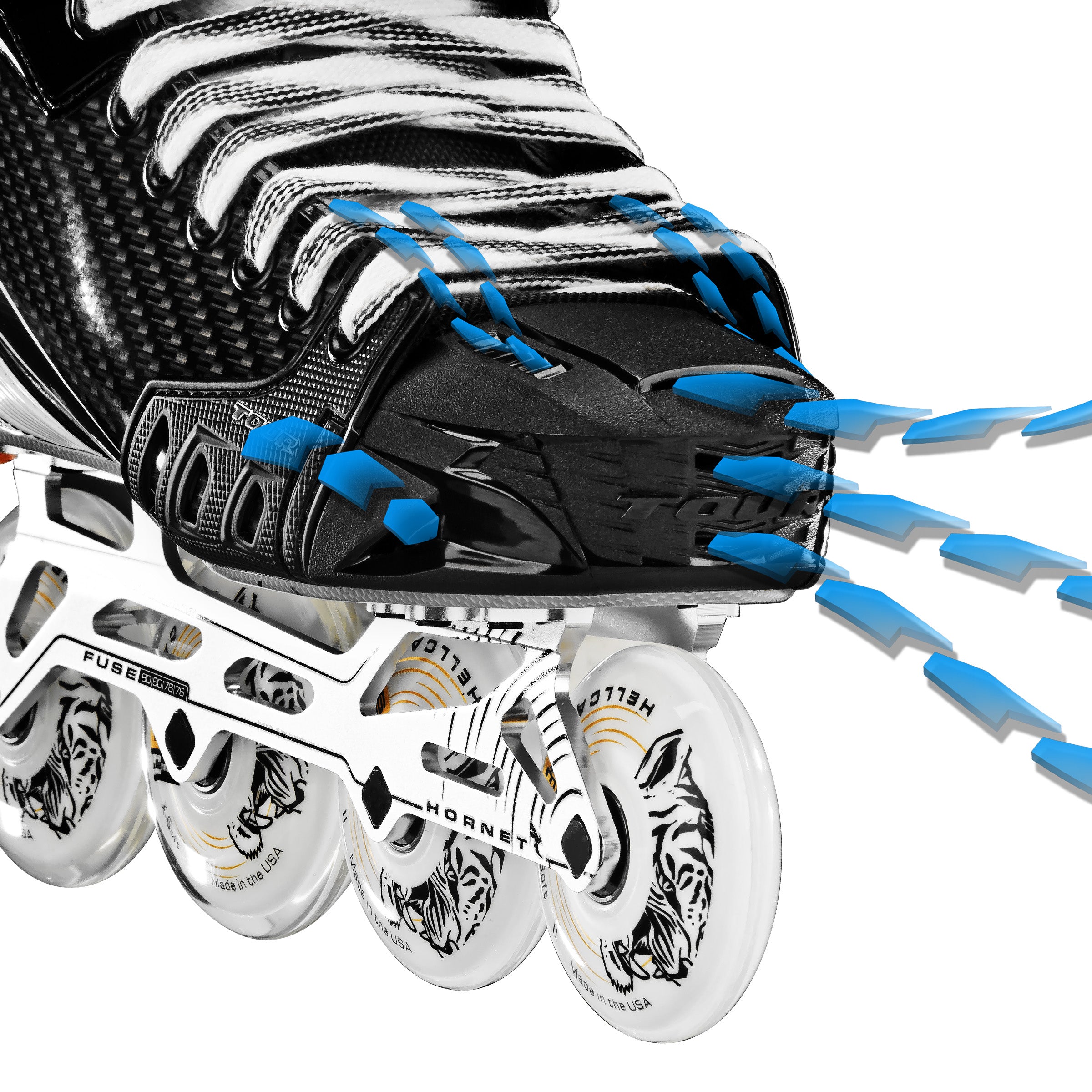 Volt KV1 Black Roller Hockey Skates - High Performance Inline Skates for Men & Women - Perfect for Street Hockey, Rink Play & Outdoor Skating