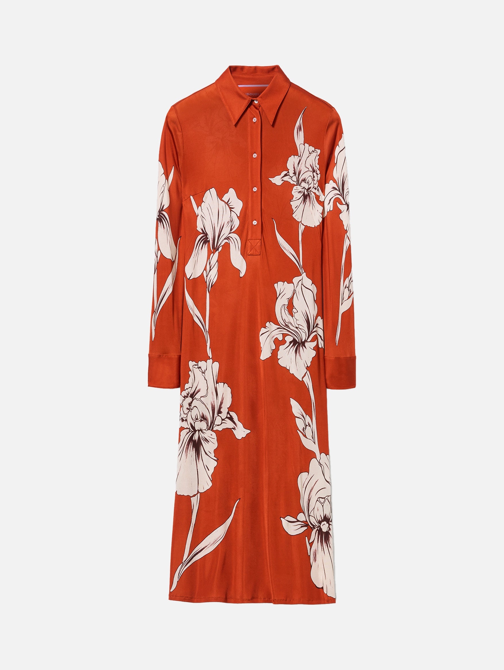 Perry Street Orange Iris Placée Dress - Elegant Floral Print Women's Dress for Casual Wear, Parties & Special Occasions