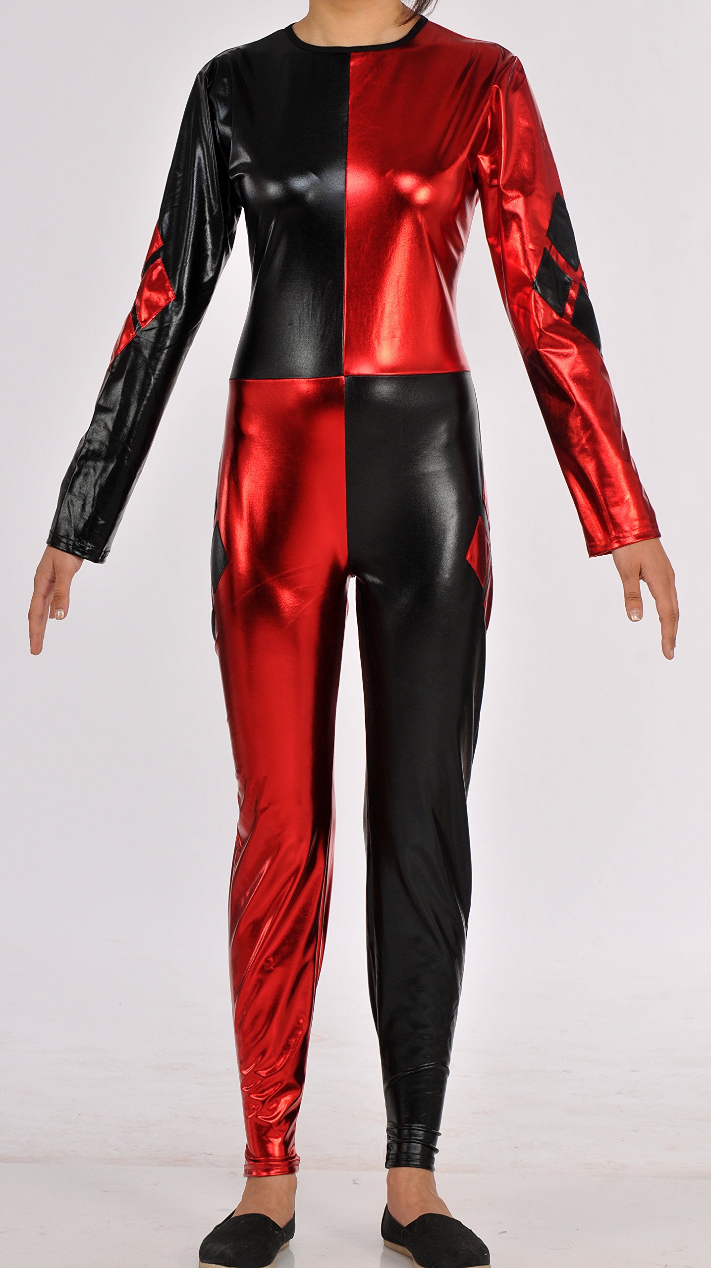 DC Comics Harley Quinn Deluxe Jumpsuit Costume for Cosplay, Halloween & Comic Con - Official Licensed Harley Quinn Outfit for Women & Girls