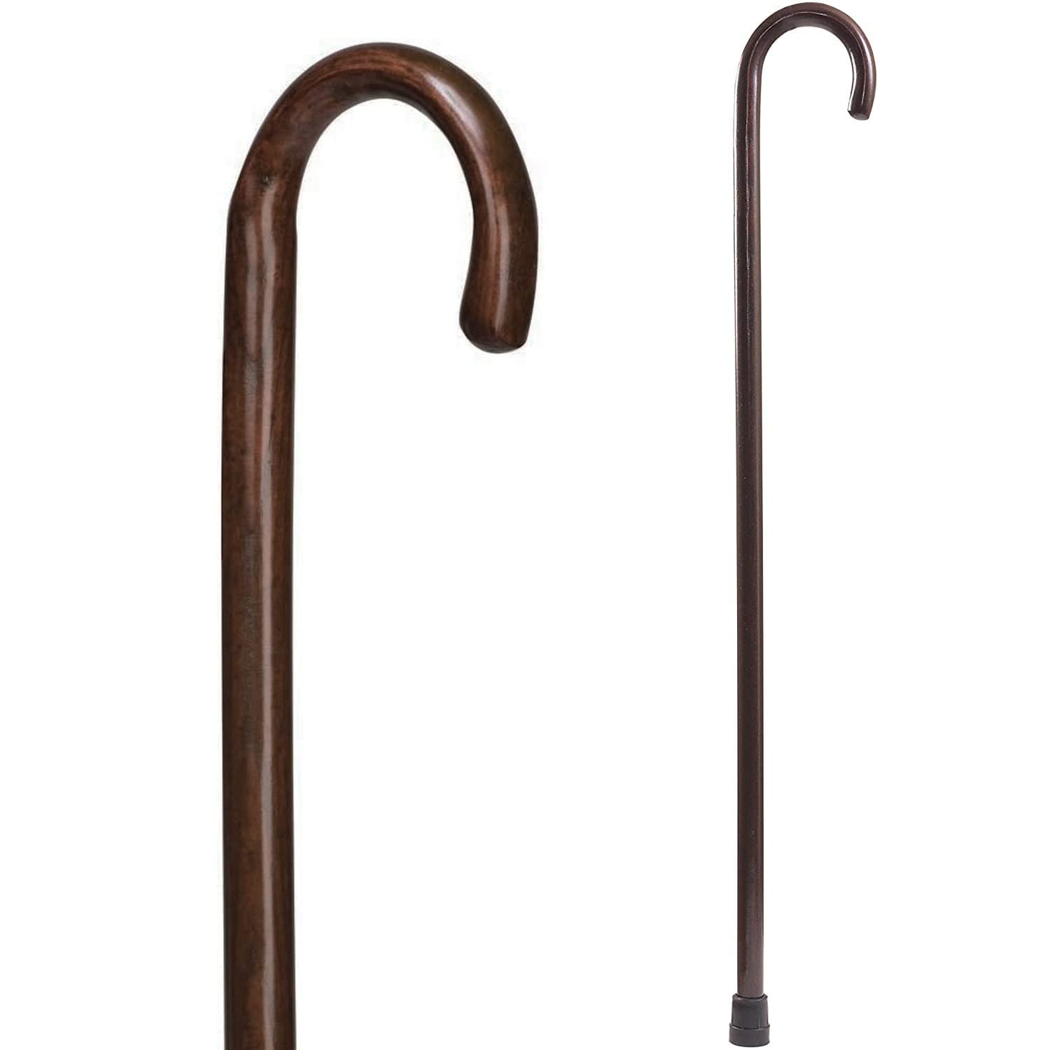 Premium DMI Walnut Wooden Walking Cane - Lightweight & Durable USA-Made Mobility Aid for Seniors & Hiking - Adjustable Height & Ergonomic Handle for Comfortable Support