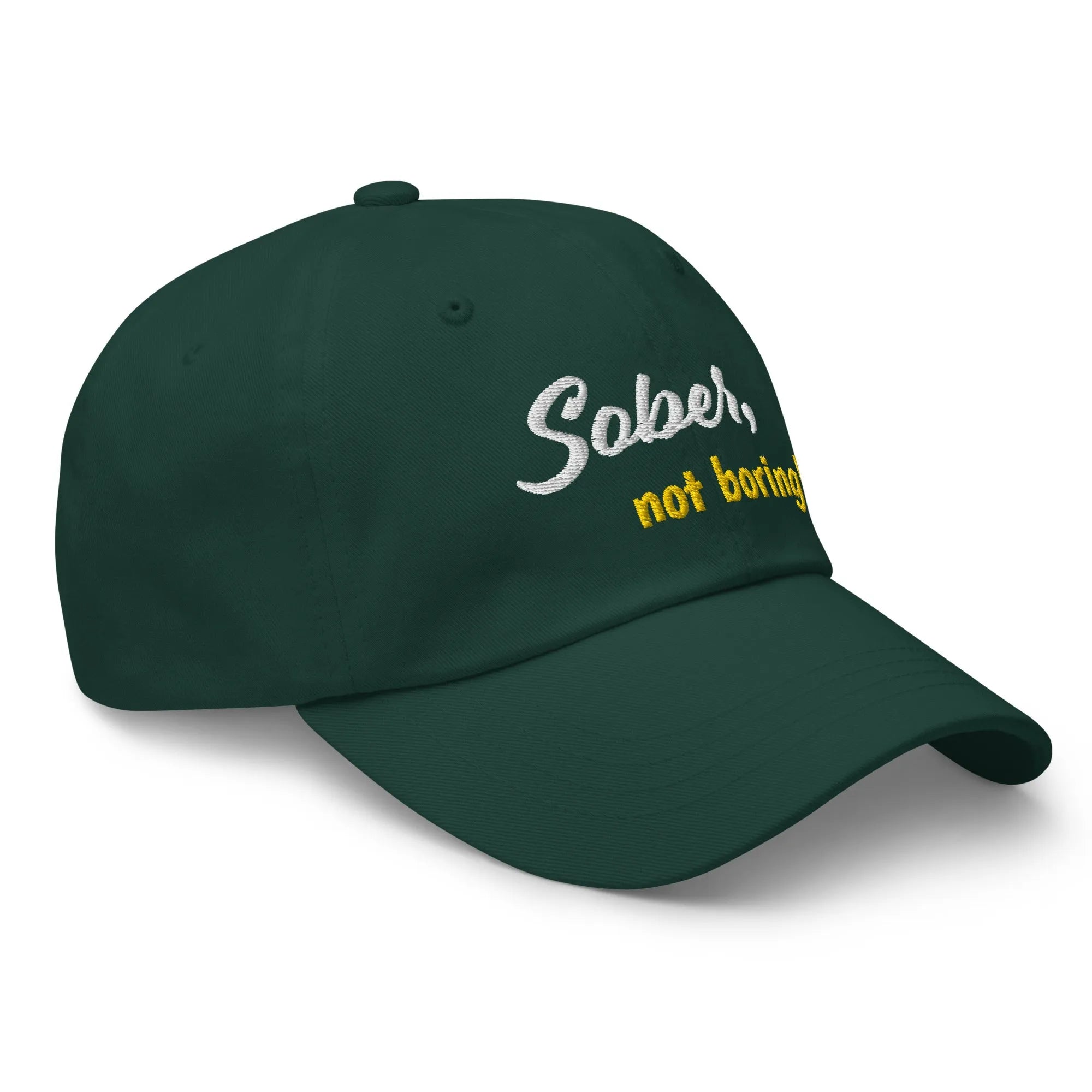 Sober Not Boring Embroidered Dad Hat - Stylish Unisex Baseball Cap for Men & Women - Perfect for Outdoor Activities, Sports, and Casual Wear