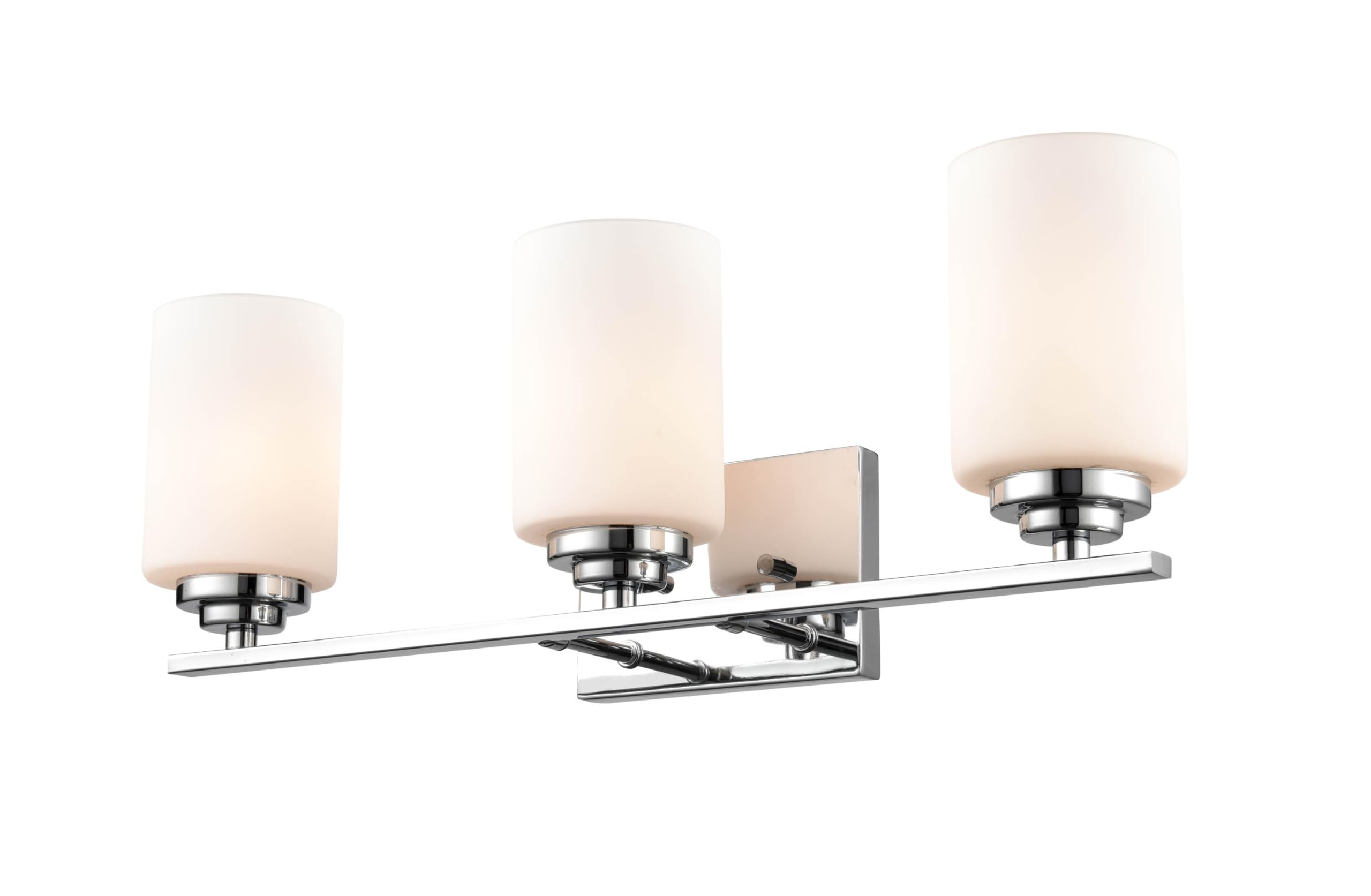 ML Lighting Durham 3-Light Bathroom Vanity Light - 7.88 Inches Tall, 22 Inches Wide Chrome Finish - Perfect for Bathroom Mirror Lighting, Powder Room Decor, and Modern Home Illumination