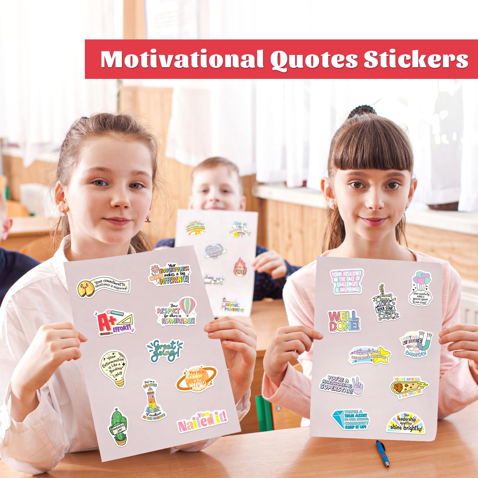 200Pcs Positive Affirmation Stickers for Kids - Motivational Quotes & Encouraging Praise Stickers for Students, Teachers, Classrooms, Water Bottles - Perfect for School, Home, and Daily Inspiration