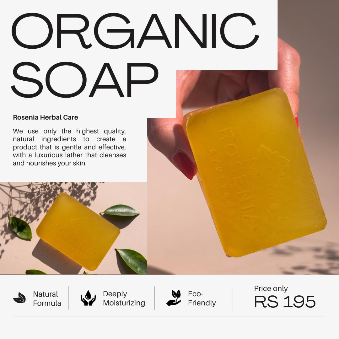 Rosenia Ayurveda Natural Dandelion Handmade Soap Bar for Face & Body - Organic Herbal Cleanser for Sensitive Skin, Acne & Dryness - Perfect for Daily Bathing, Spa & Gift Sets