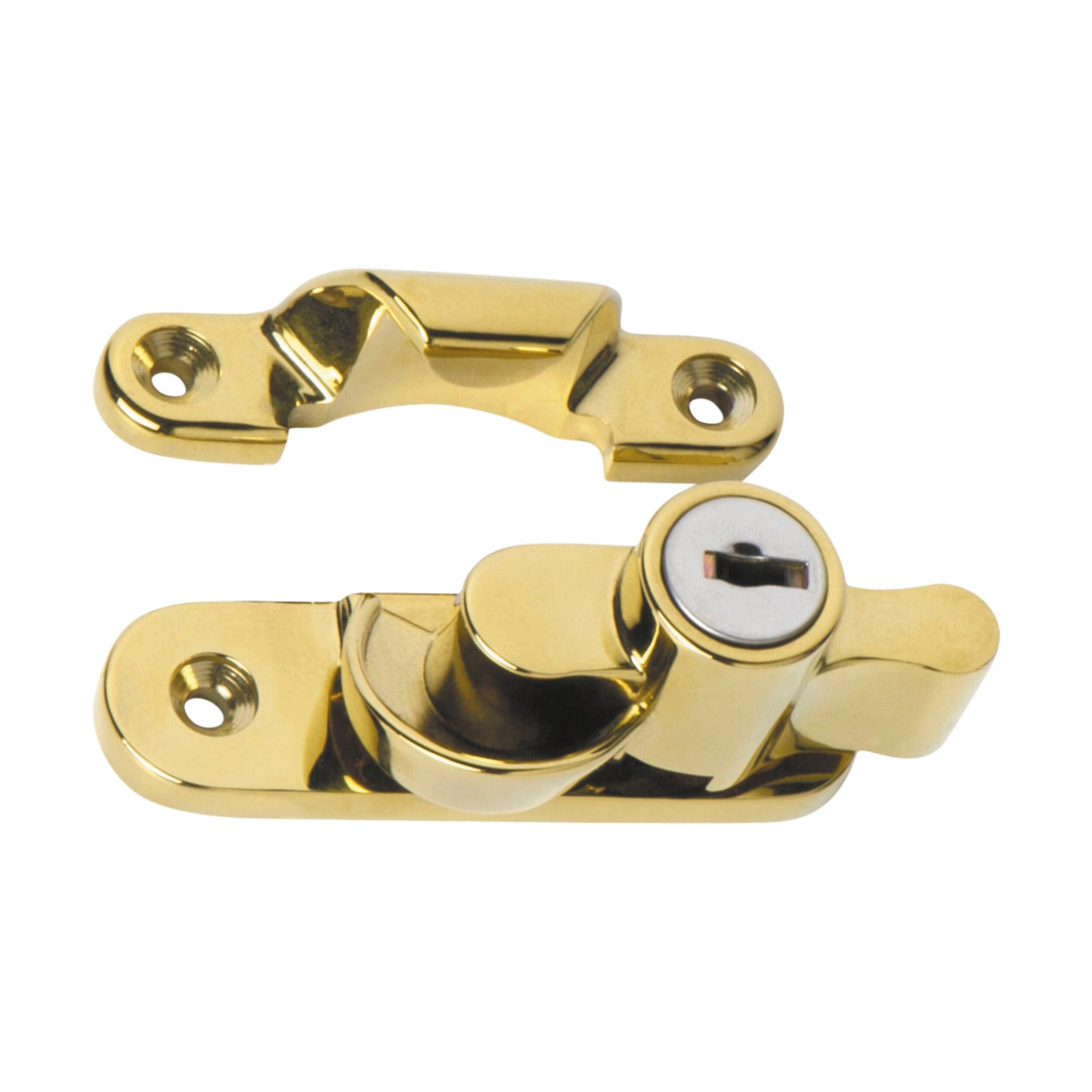 1606 Sash Fastener Lock - Zinc Alloy Anti-Tarnish Brass Window Hardware (64x20mm) - Perfect for Double Hung Windows, French Doors & Vintage Home Restoration
