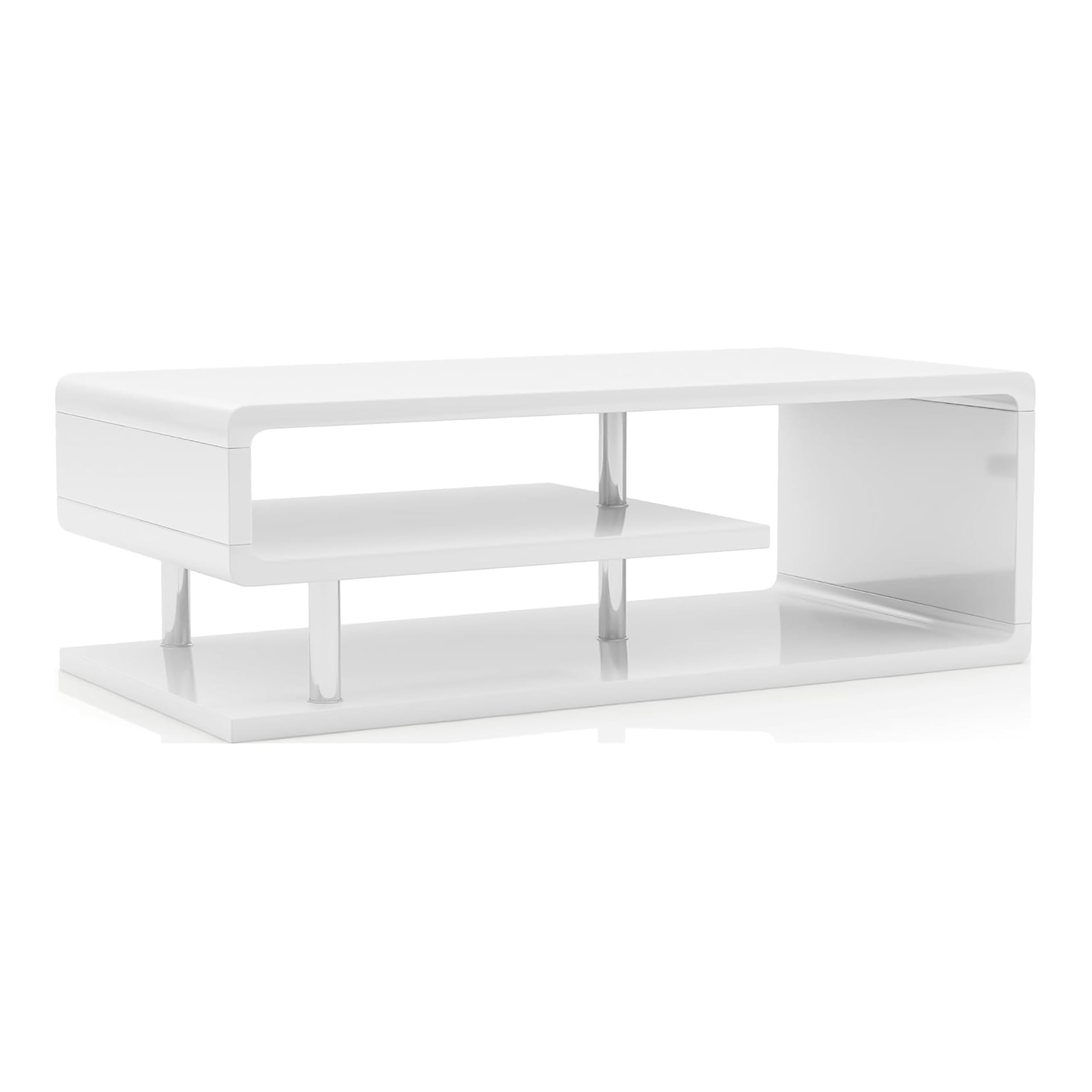 Furniture of America Dixie Modern Coffee Table - White Contemporary Living Room Centerpiece for Home Decor & Entertainment Areas