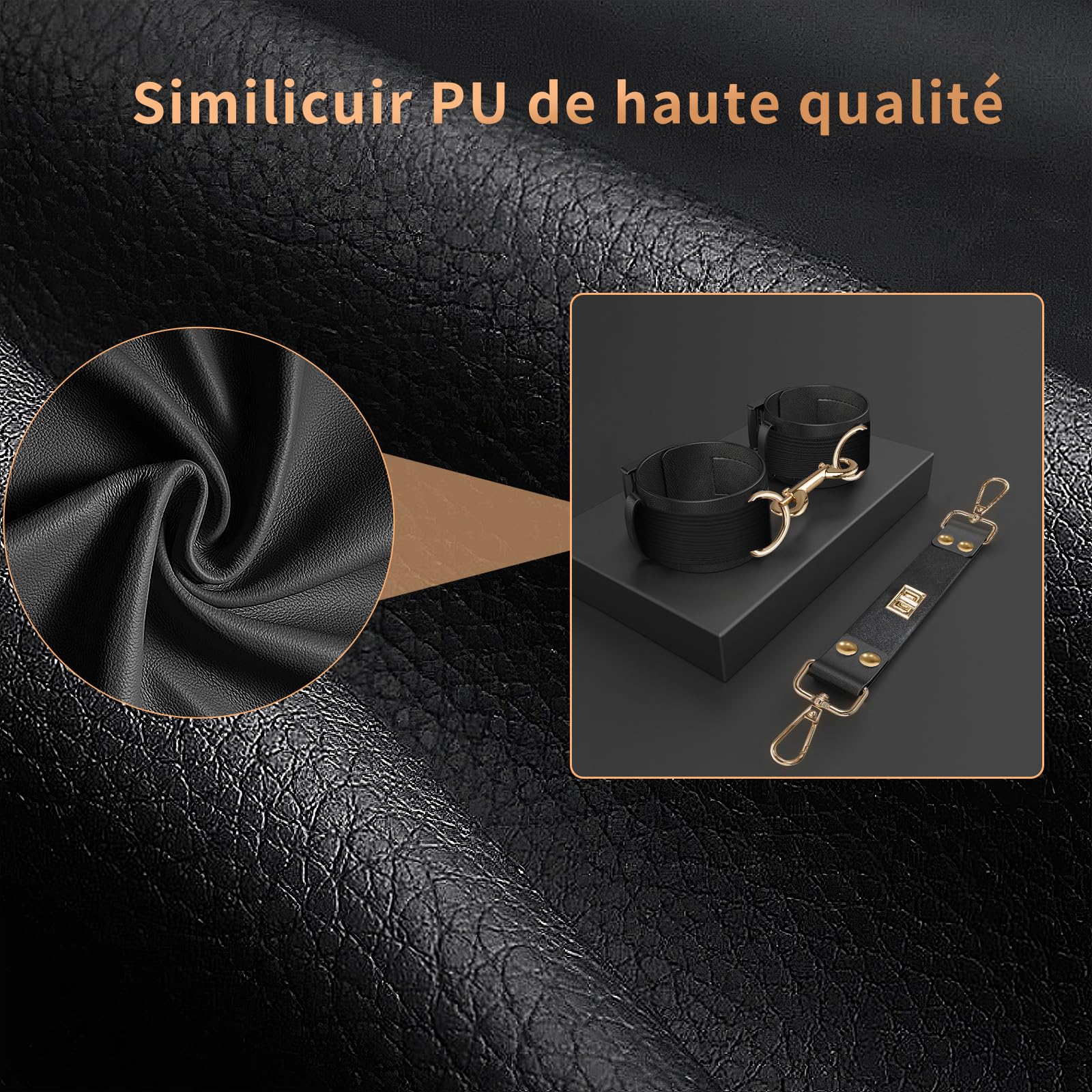 BDSM Bondage Kit for Couples - Sex Toys for Women & Men with Handcuffs, Ankle Cuffs, Blindfold & Nipple Clamps - Sensual Play & Intimate Accessories for Bedroom, Couples Play & Adult Fun